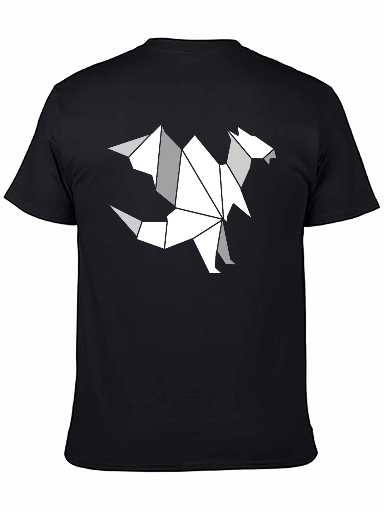 Origami Dragon Graphic T-Shirt - Black