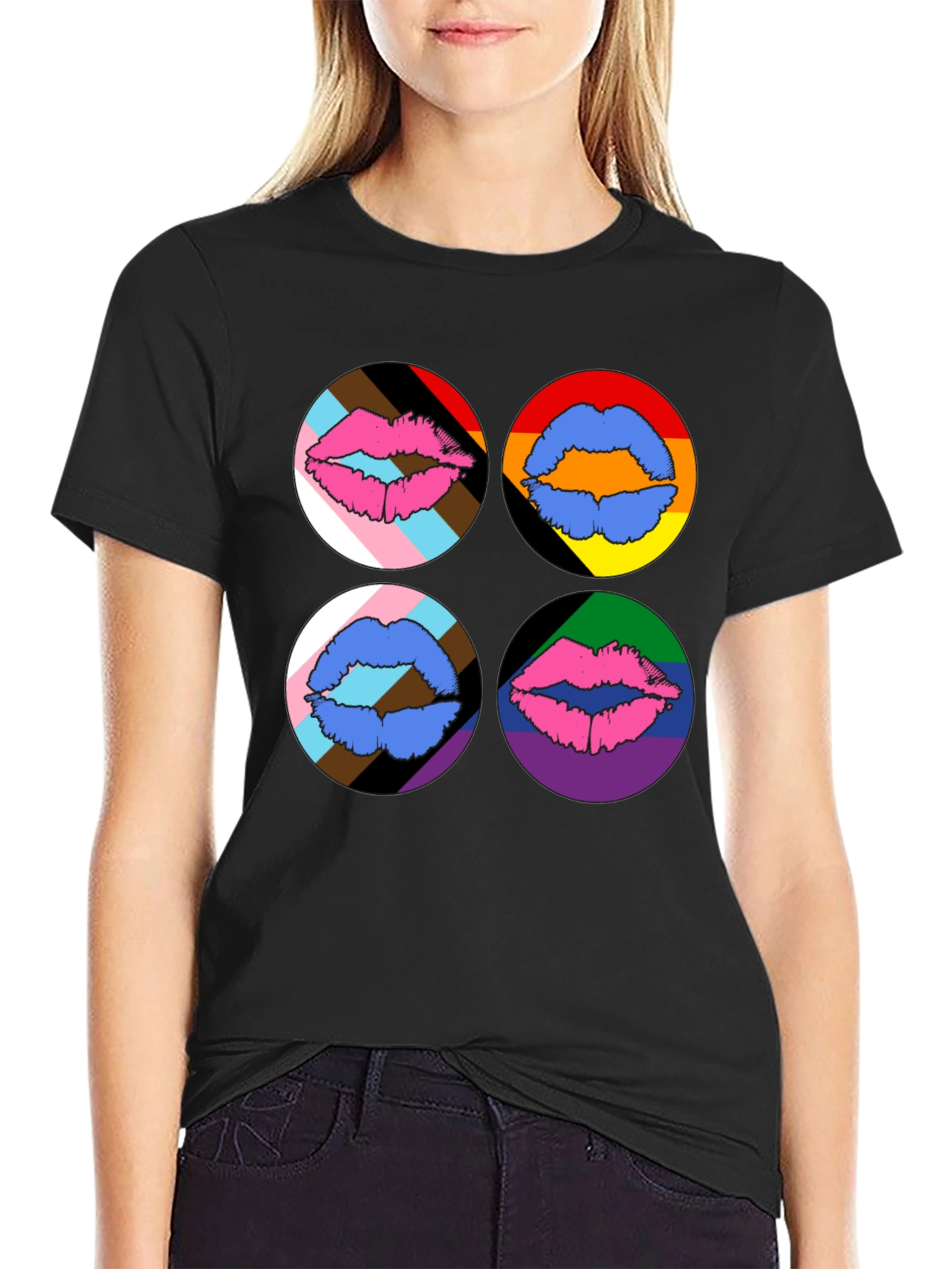 Pride Lips Graphic Tee - Black
