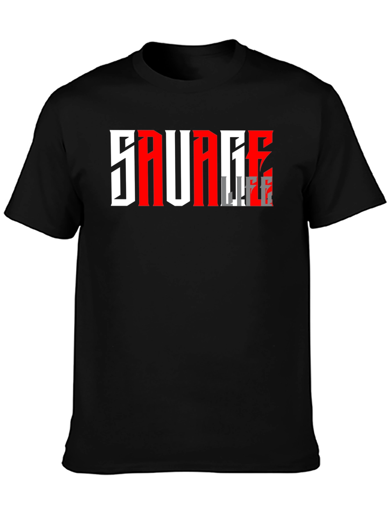 Savage Life Graphic T-Shirt - Black
