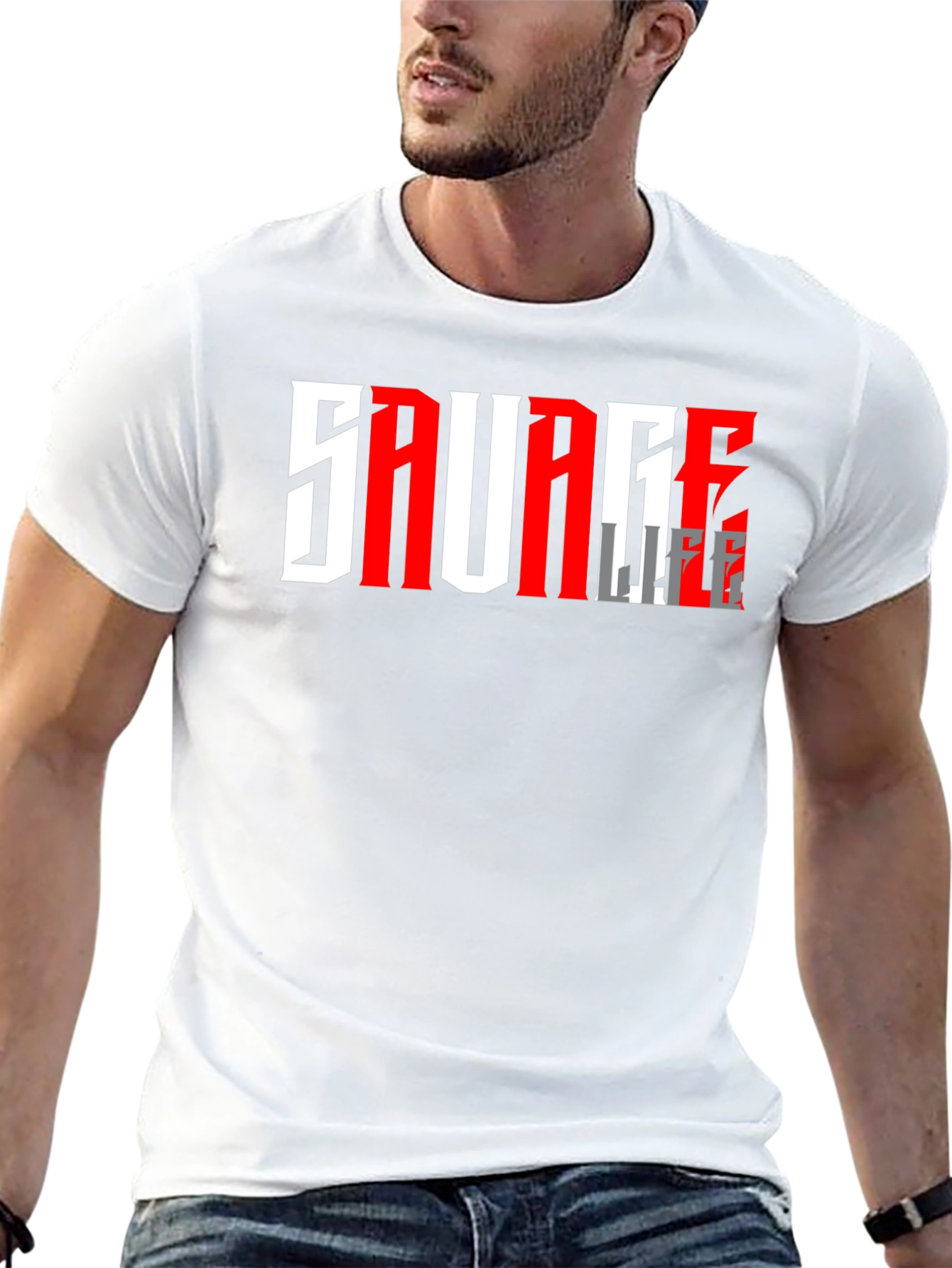 Savage Life Graphic T-Shirt - Black