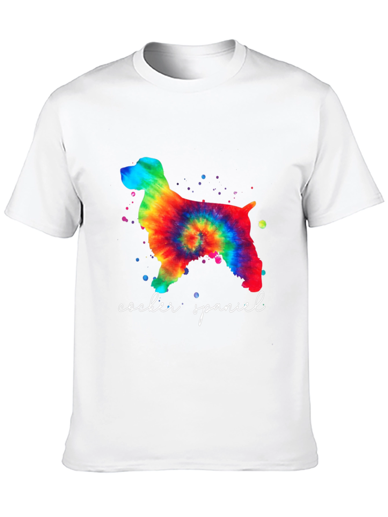 Tie-Dye Cocker Spaniel T-Shirt - Unisex Black Tee