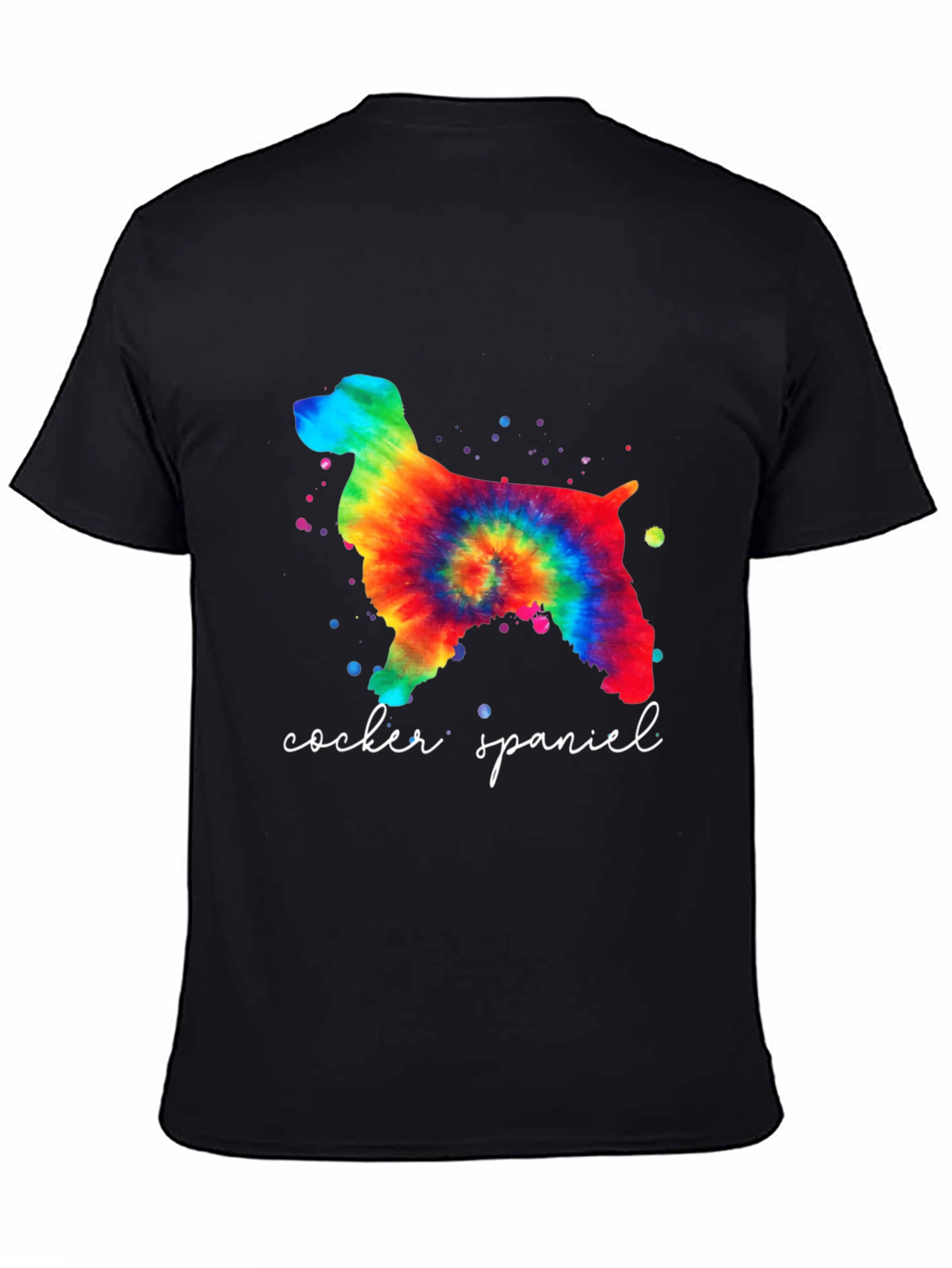 Tie-Dye Cocker Spaniel T-Shirt - Unisex Black Tee