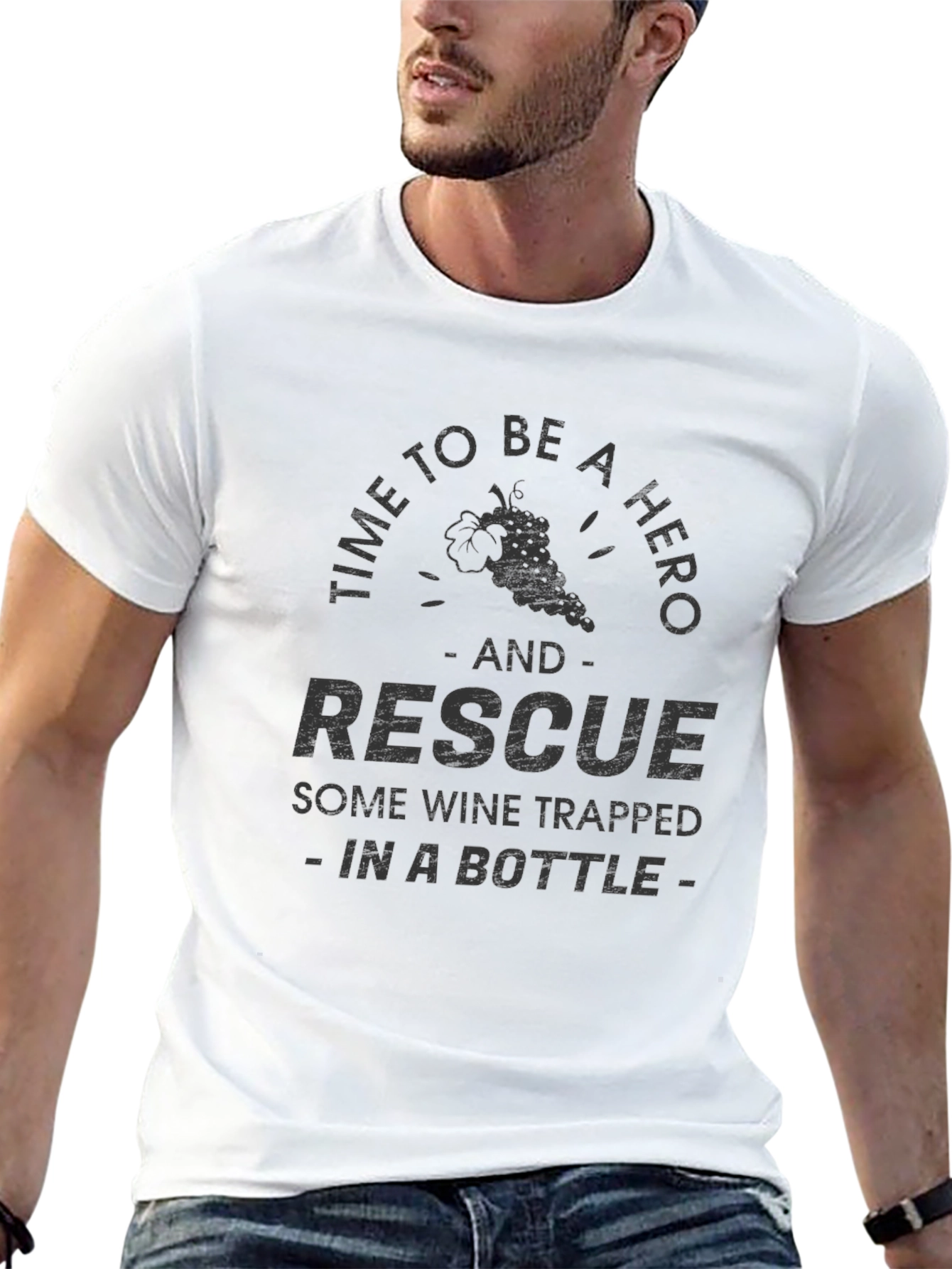 Wine Rescue Hero Graphic T-Shirt
