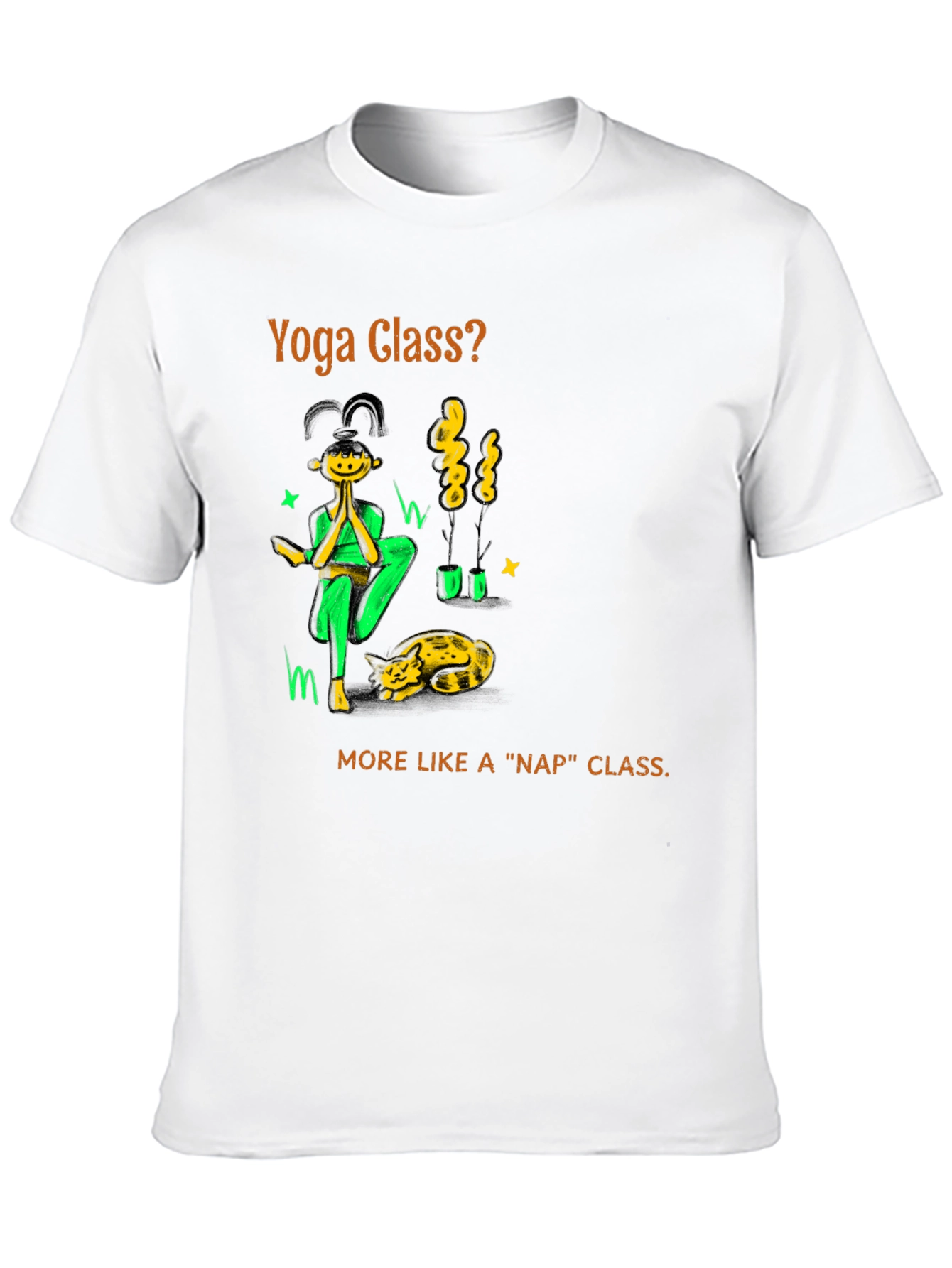 Yoga Nap Class Black Cotton T-Shirt