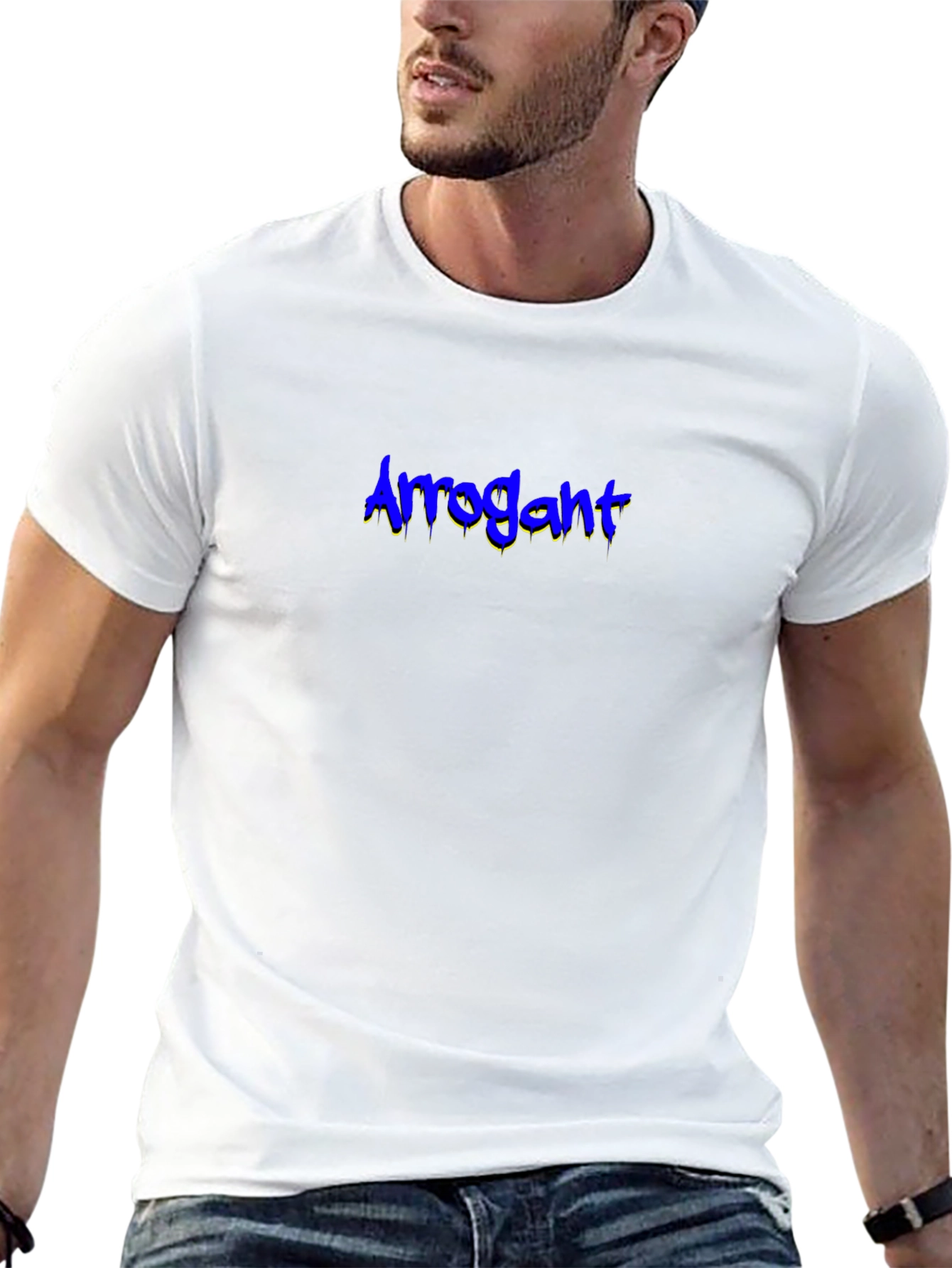Arrogant Graphic Tee - Black Cotton Blend