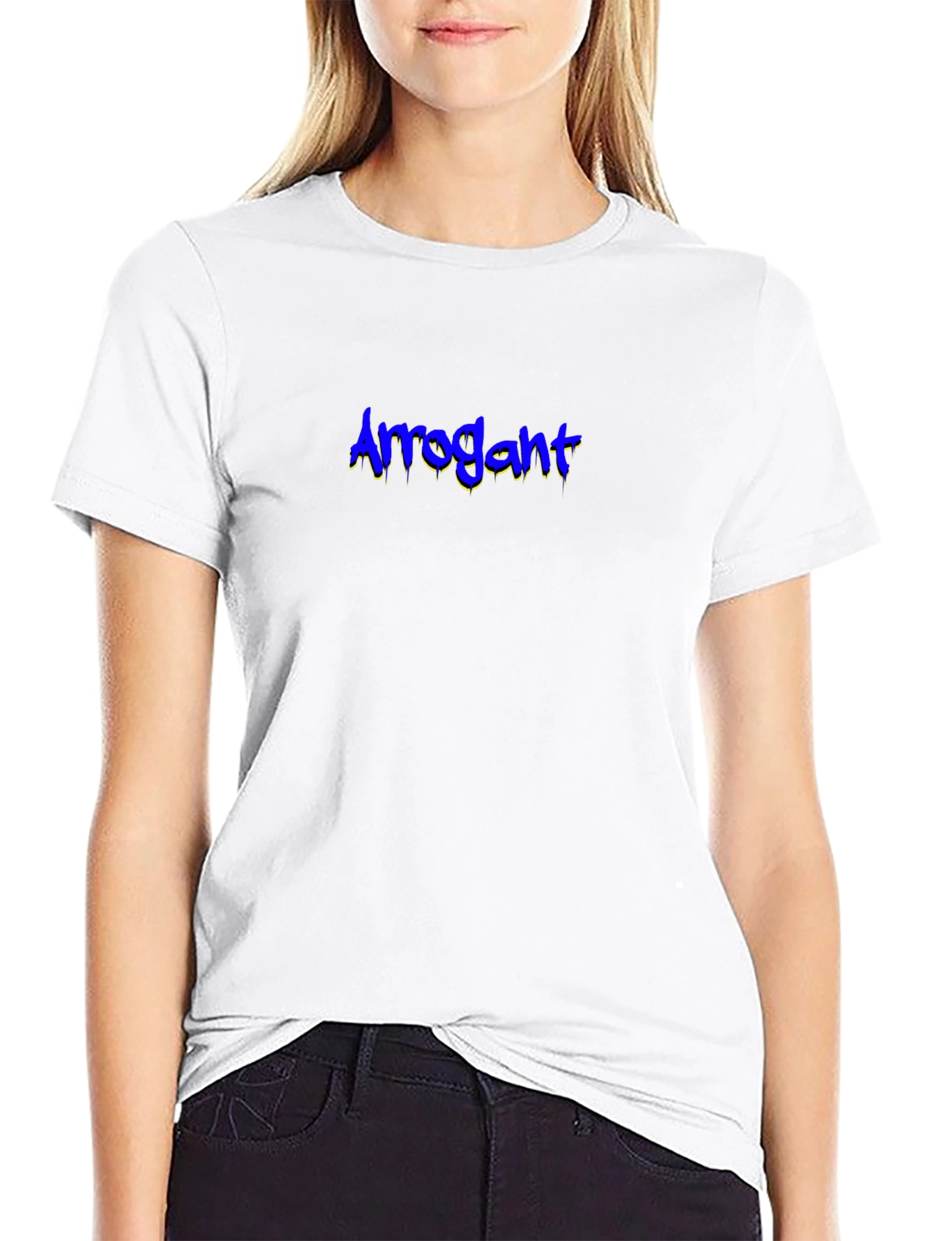 Arrogant Graphic Tee - Black Cotton Blend