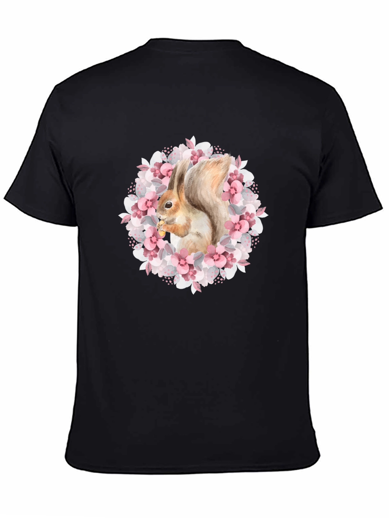 Squirrel in Floral Wreath Graphic Tee