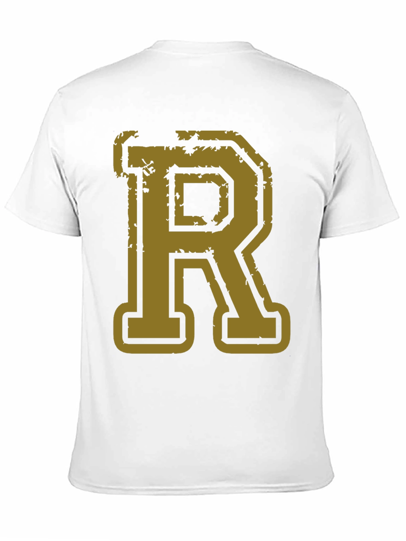 Letter R Graphic Print Black T-Shirt