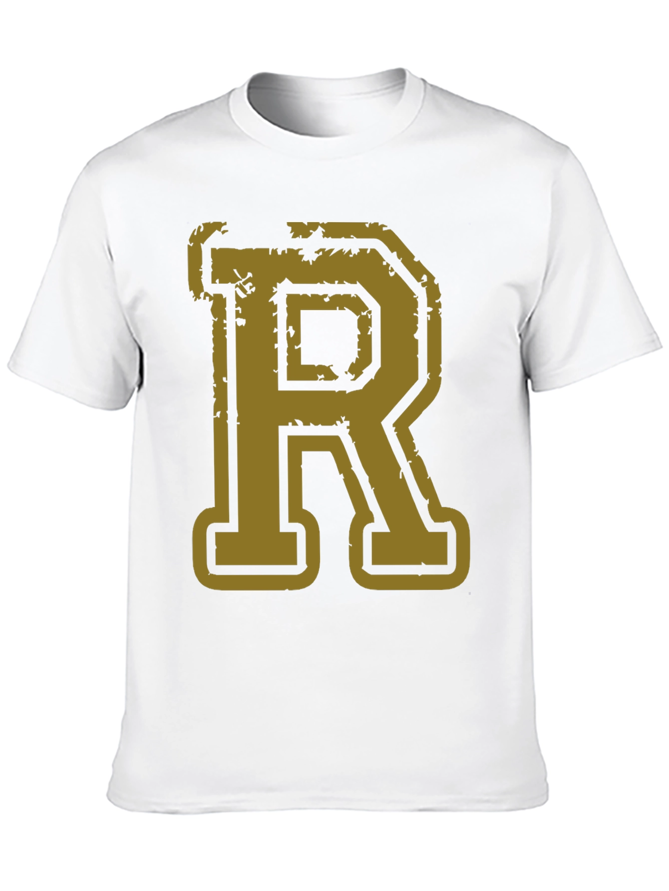 Letter R Graphic Print Black T-Shirt