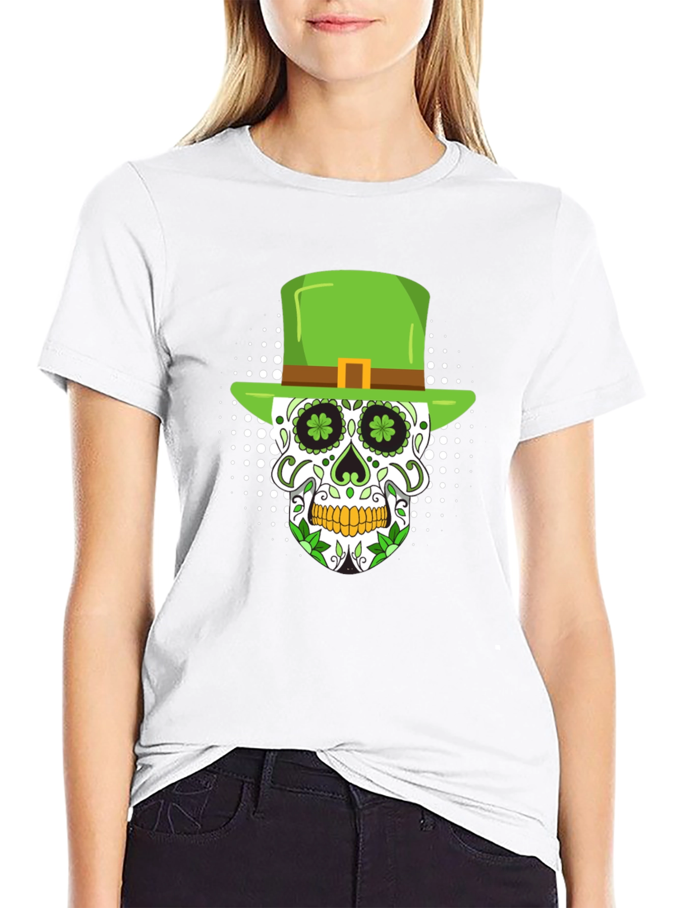 St. Patricks Day Skull Graphic T-Shirt