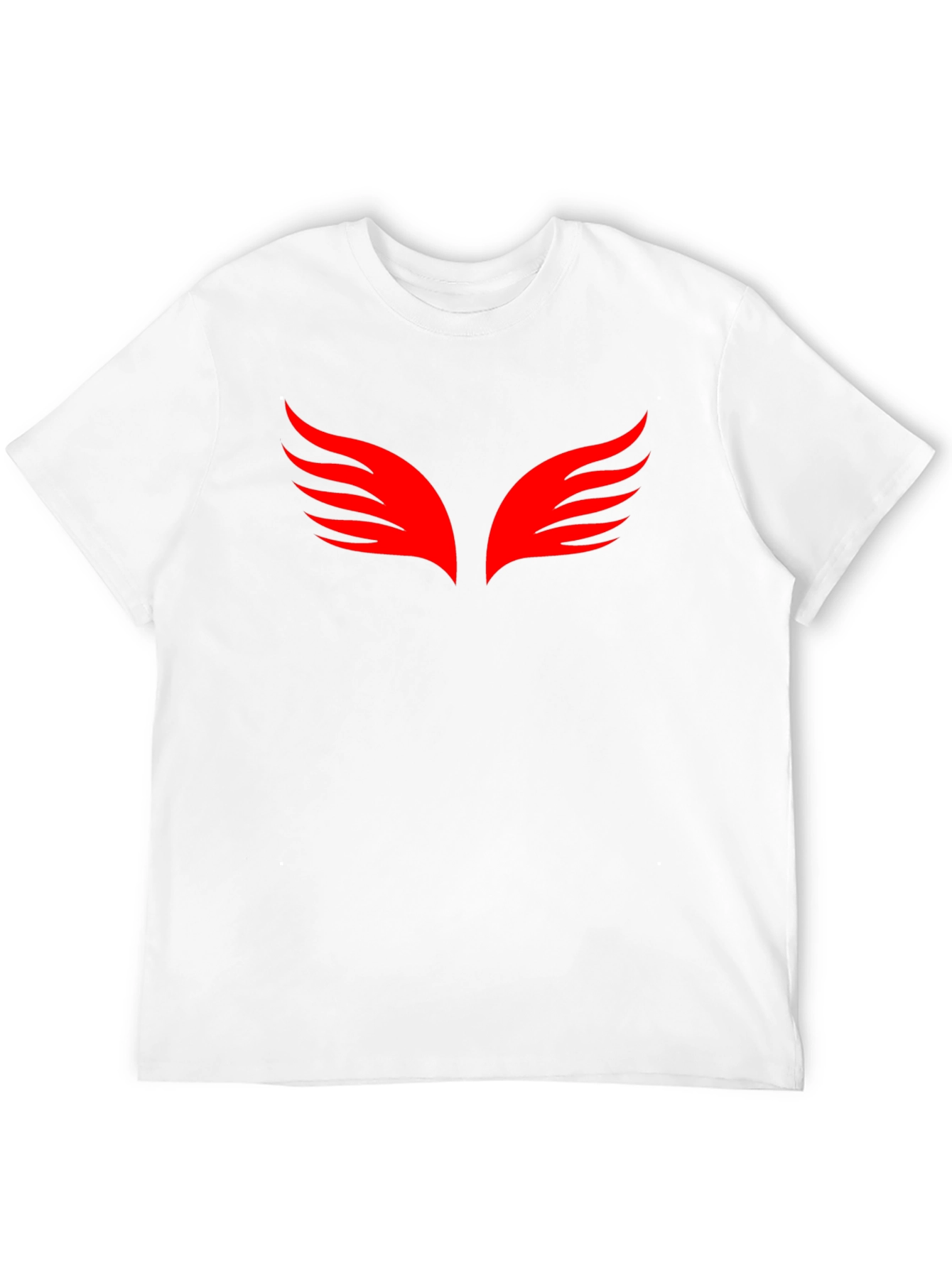 Black T-Shirt with Red Wings Graphic