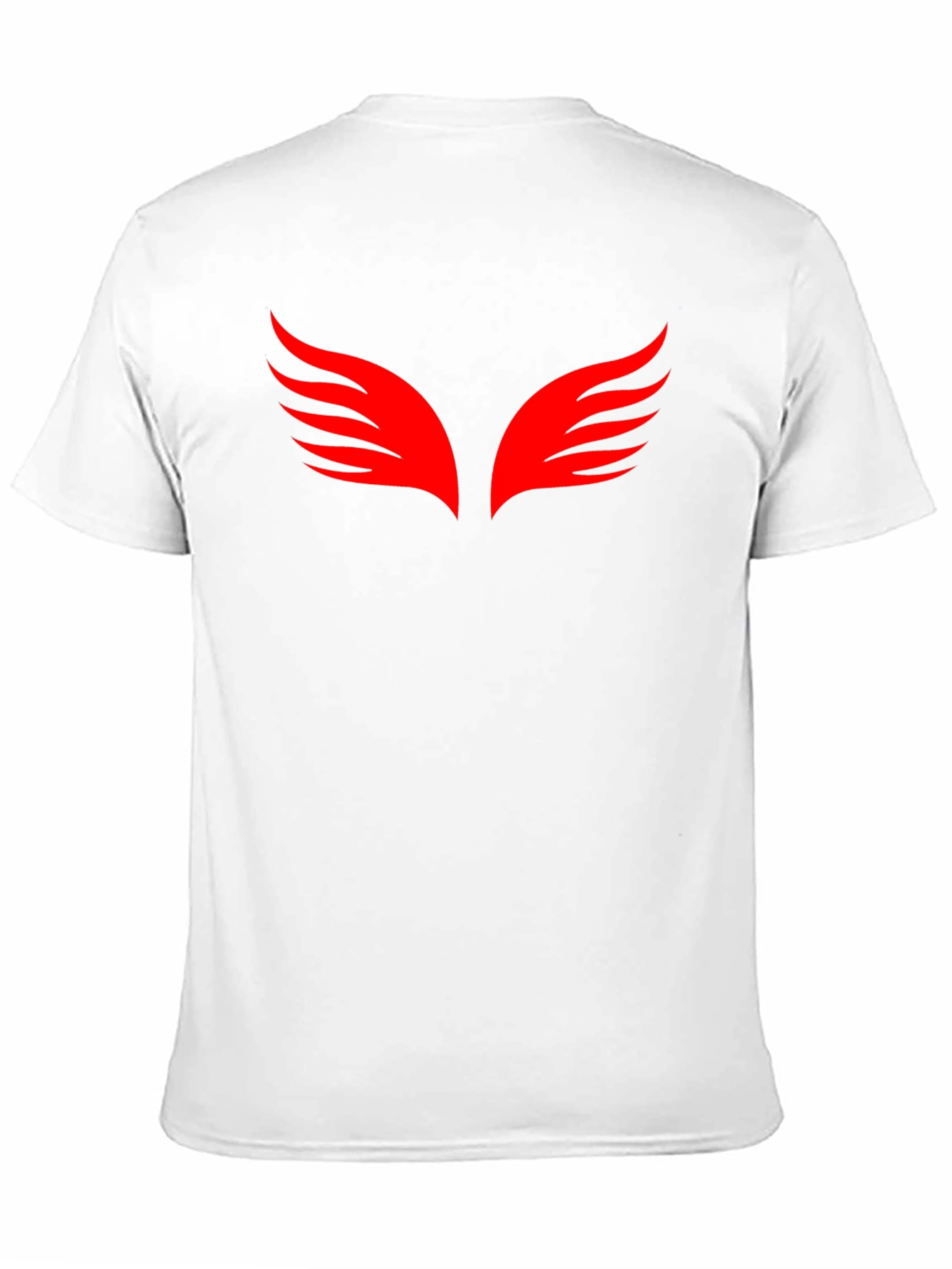 Black T-Shirt with Red Wings Graphic