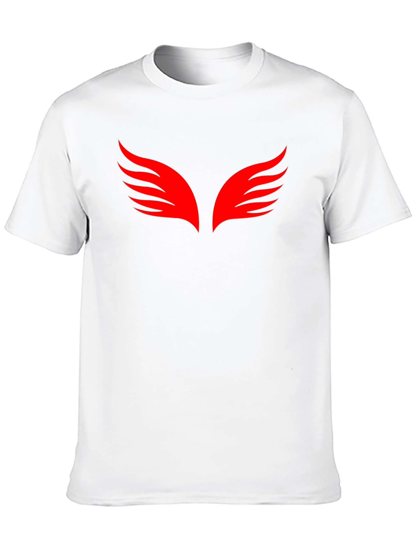 Black T-Shirt with Red Wings Graphic