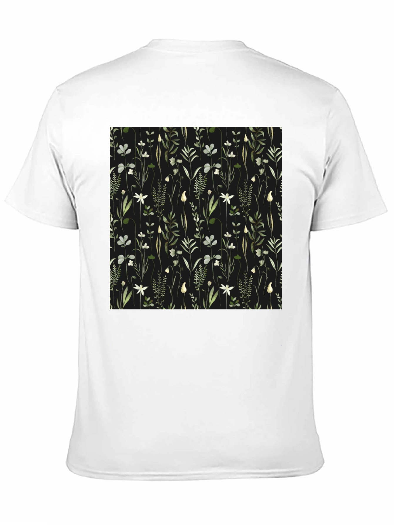 Botanical Print Black T-Shirt