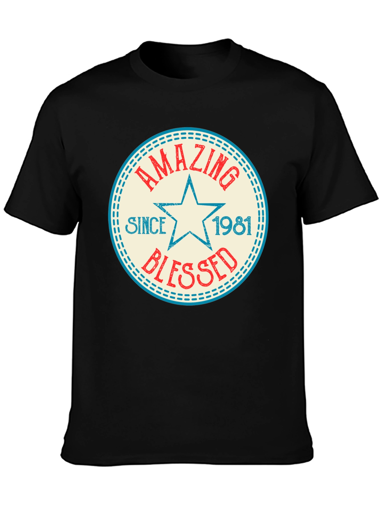 Amazing Since 1981 Black Graphic T-Shirt