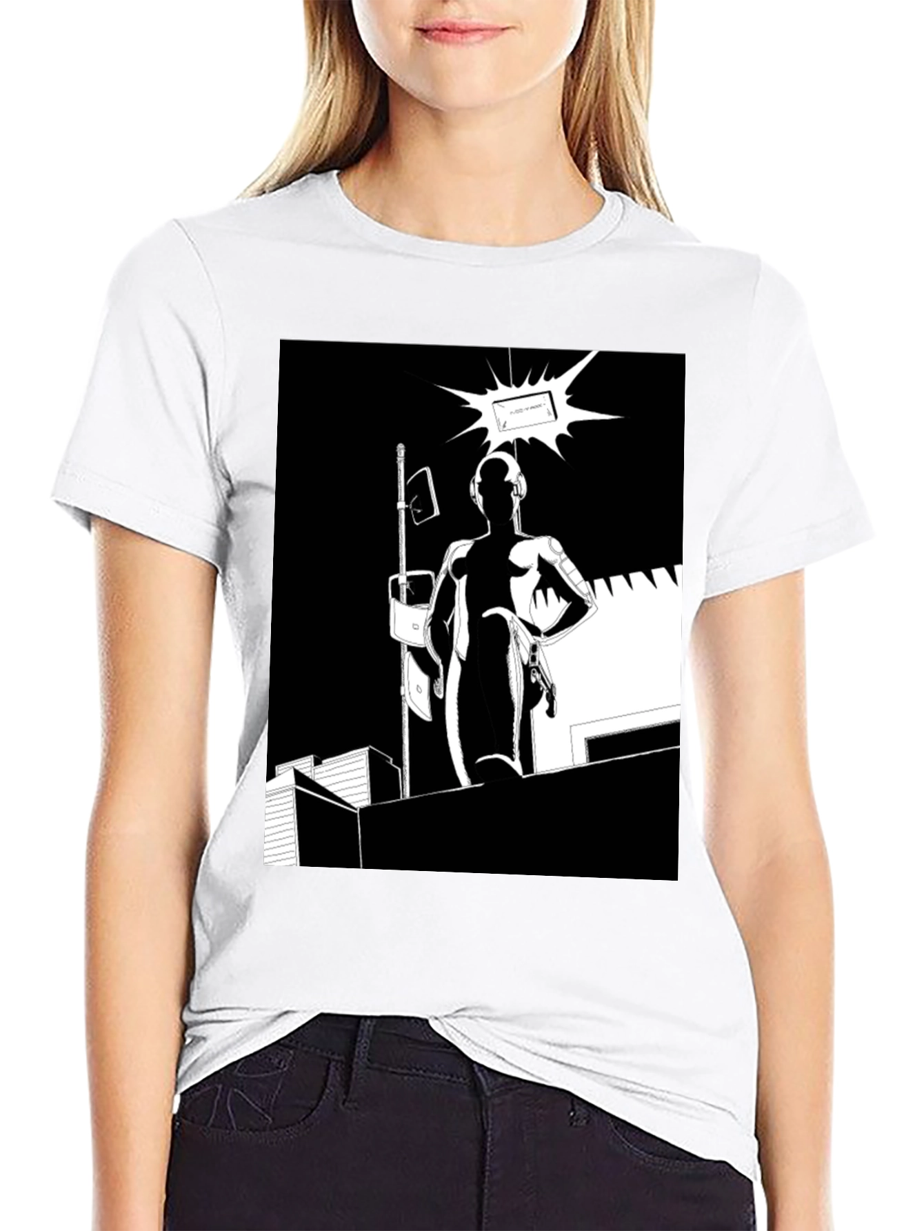 Abstract Black Graphic Tee