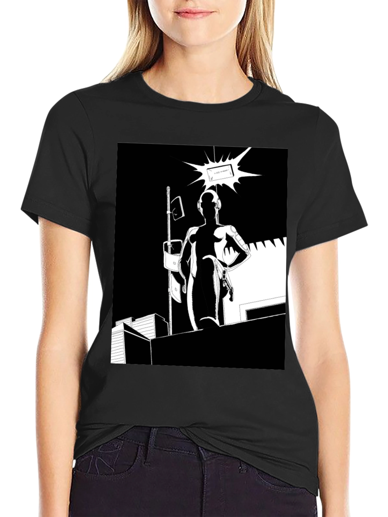 Abstract Black Graphic Tee
