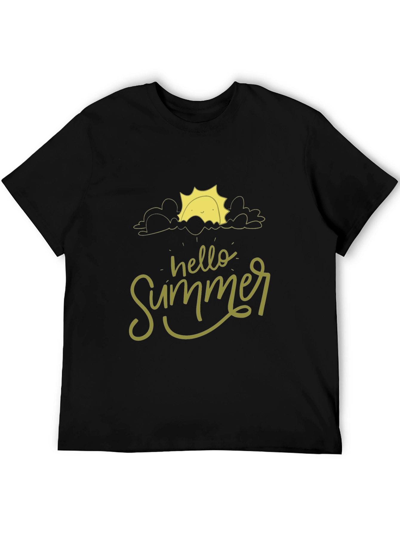 Hello Summer Black T-Shirt - Trendy Graphic Tee