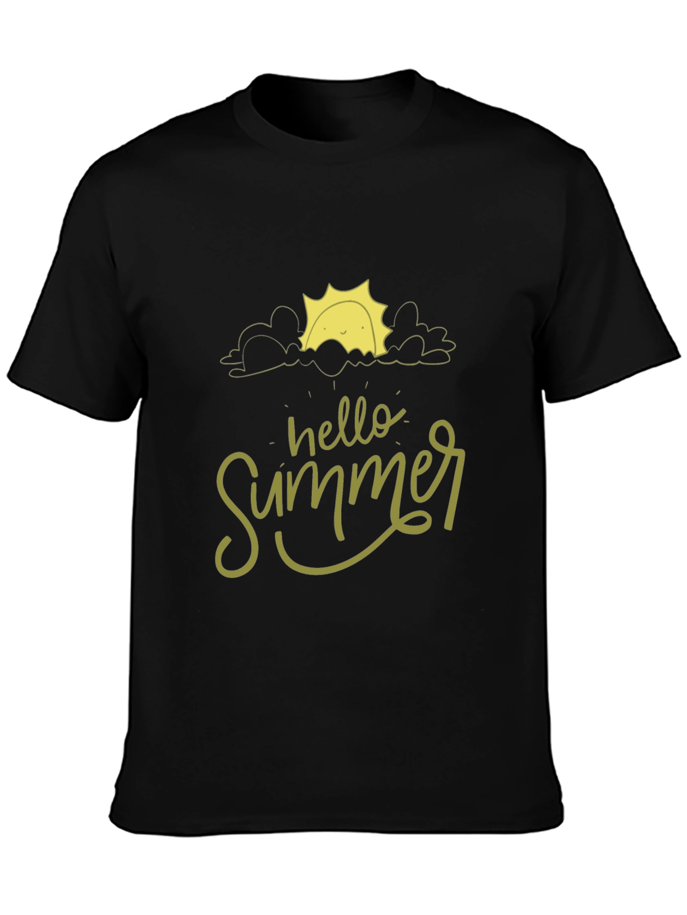 Hello Summer Black T-Shirt - Trendy Graphic Tee