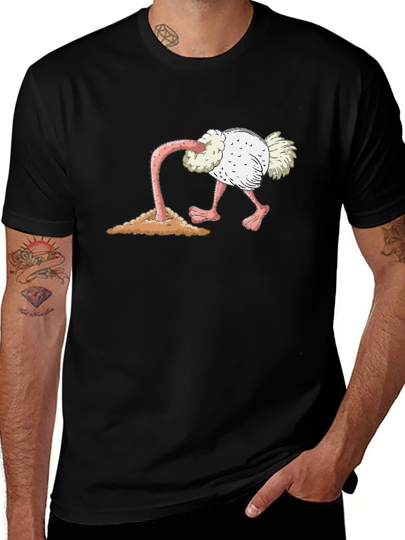 Ostrich Head in Sand Graphic Tee