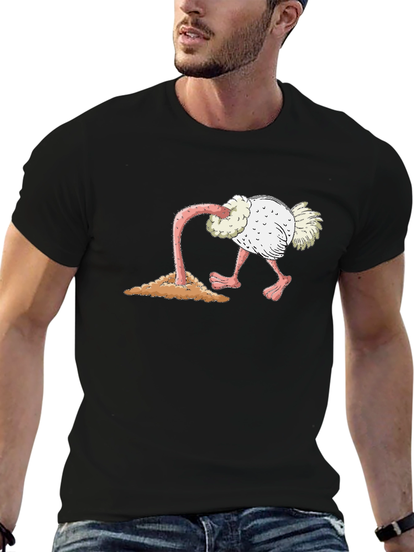 Ostrich Head in Sand Graphic Tee