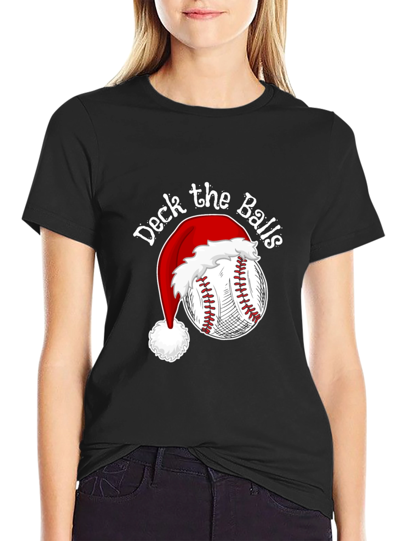 Deck the Balls Baseball Christmas T-Shirt