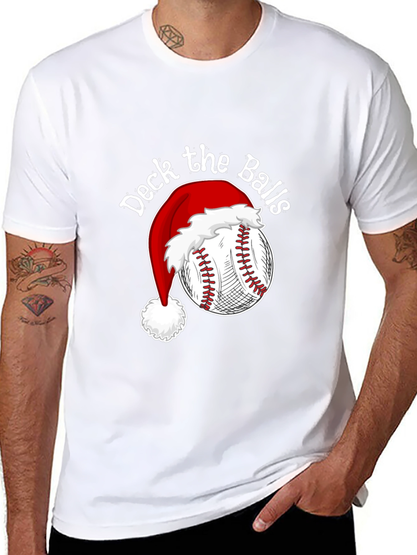 Deck the Balls Baseball Christmas T-Shirt