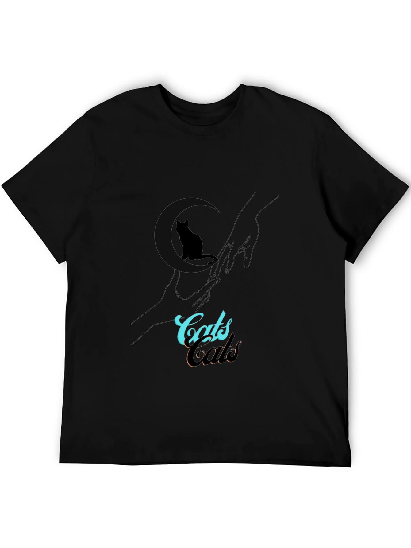 Cats Design Black T-Shirt