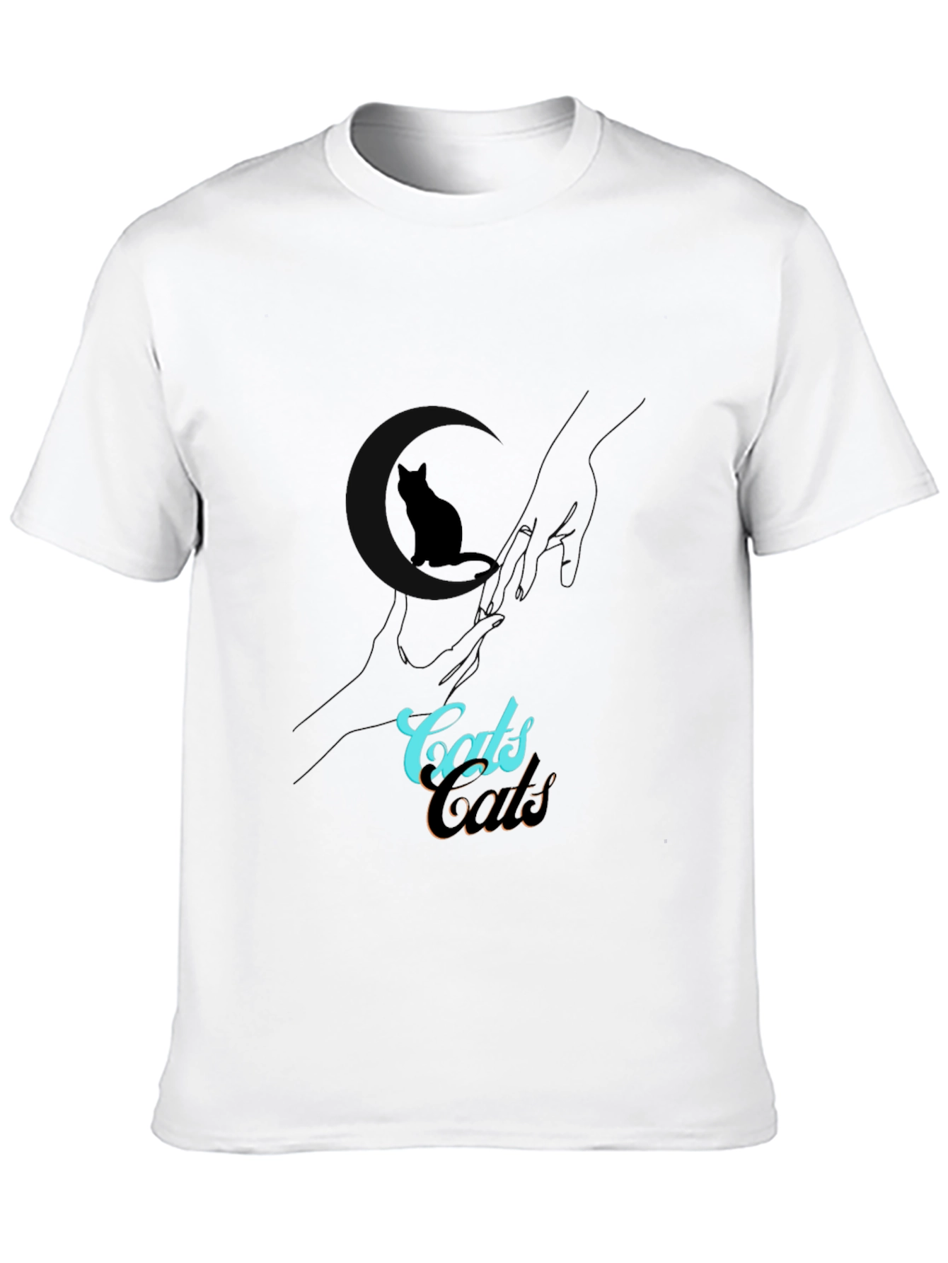 Cats Design Black T-Shirt