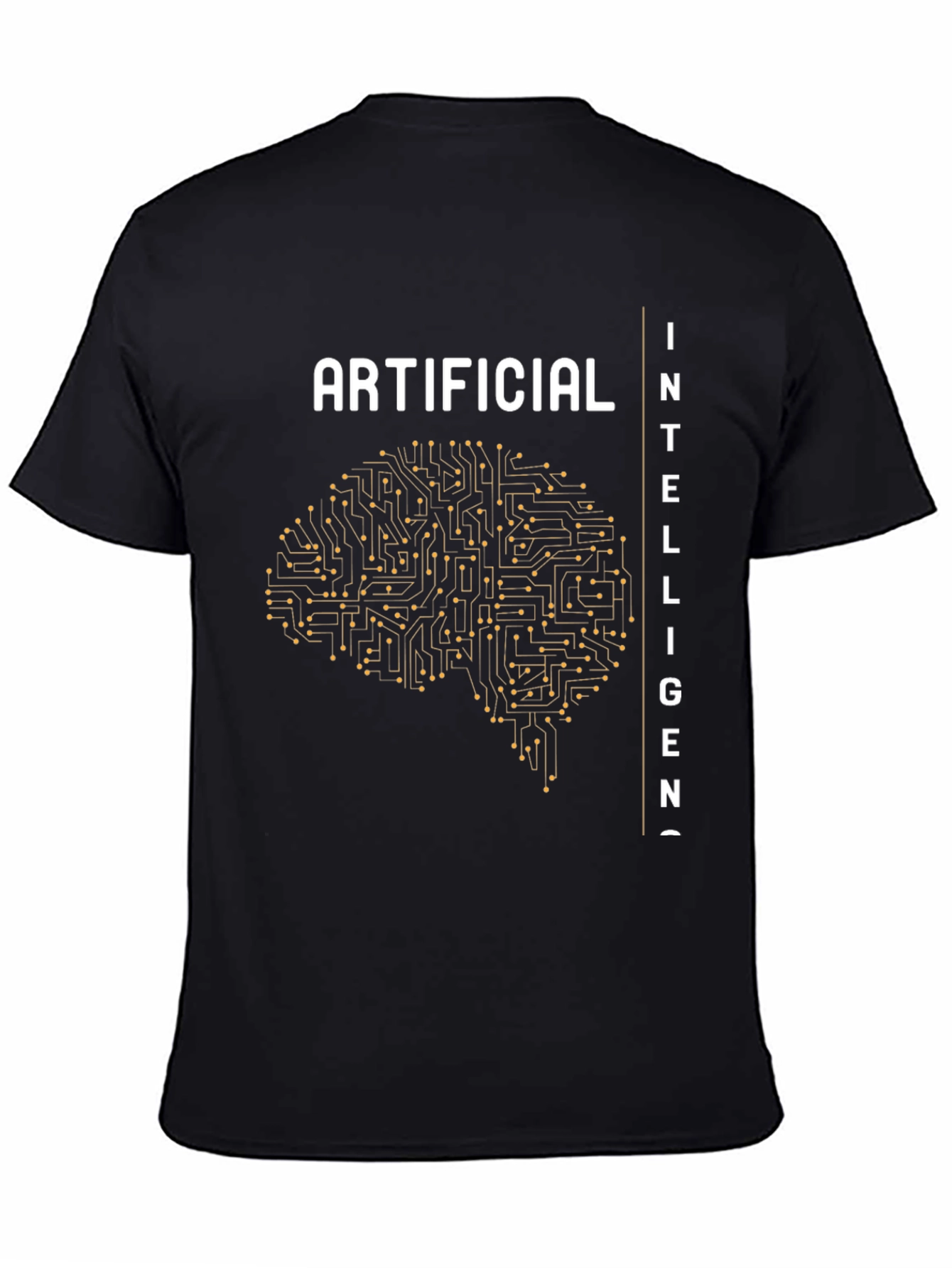 Artificial Intelligence Brain Circuit Black T-Shirt