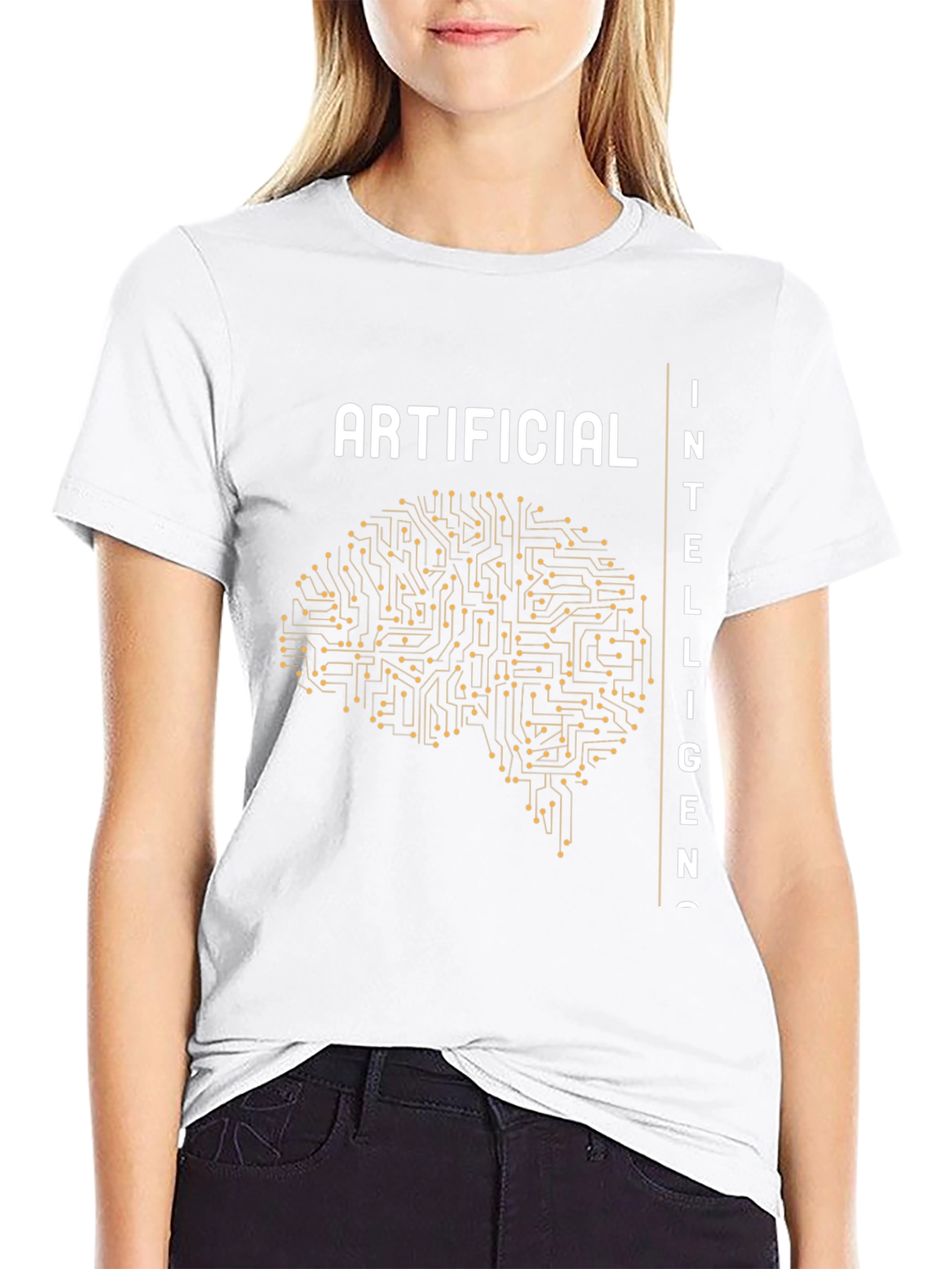 Artificial Intelligence Brain Circuit Black T-Shirt
