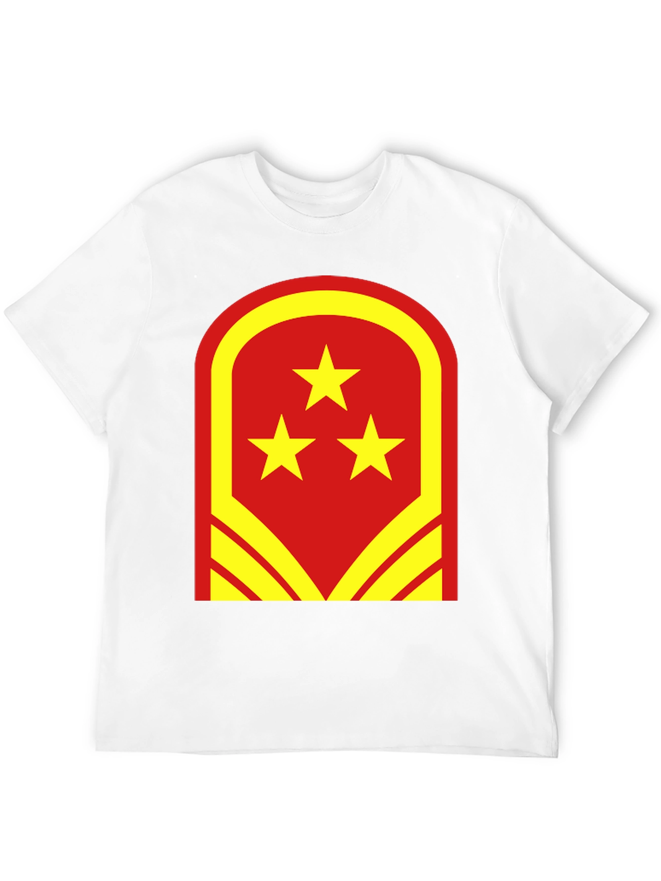 Red & Yellow Star Graphic Tee - Bold Design