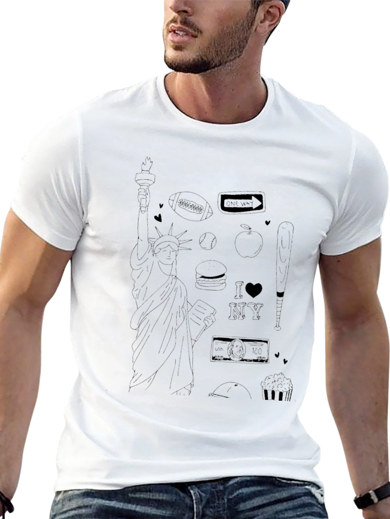 NYC Doodle T-Shirt | Mens Black Short Sleeve
