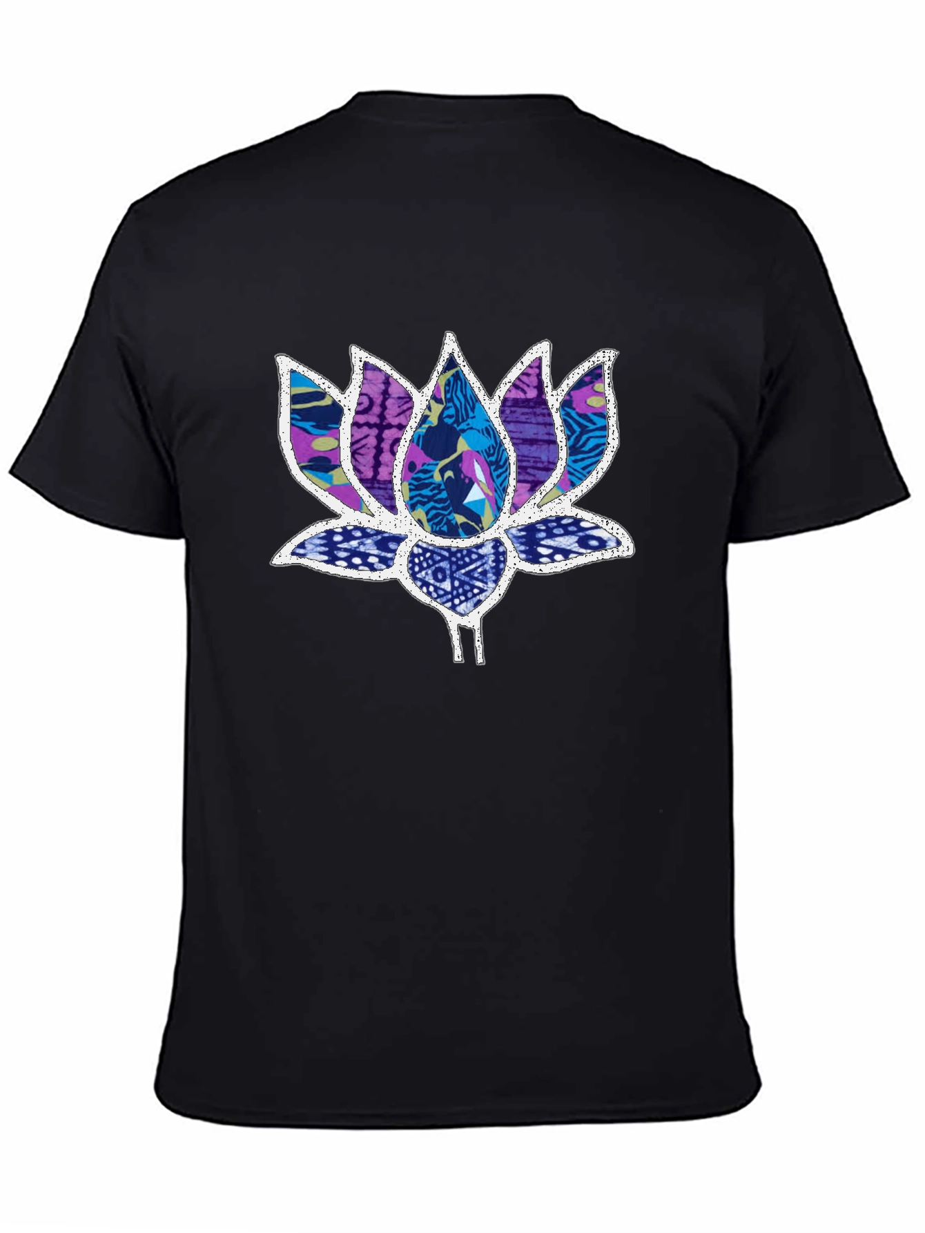 Lotus Flower Graphic Black T-Shirt