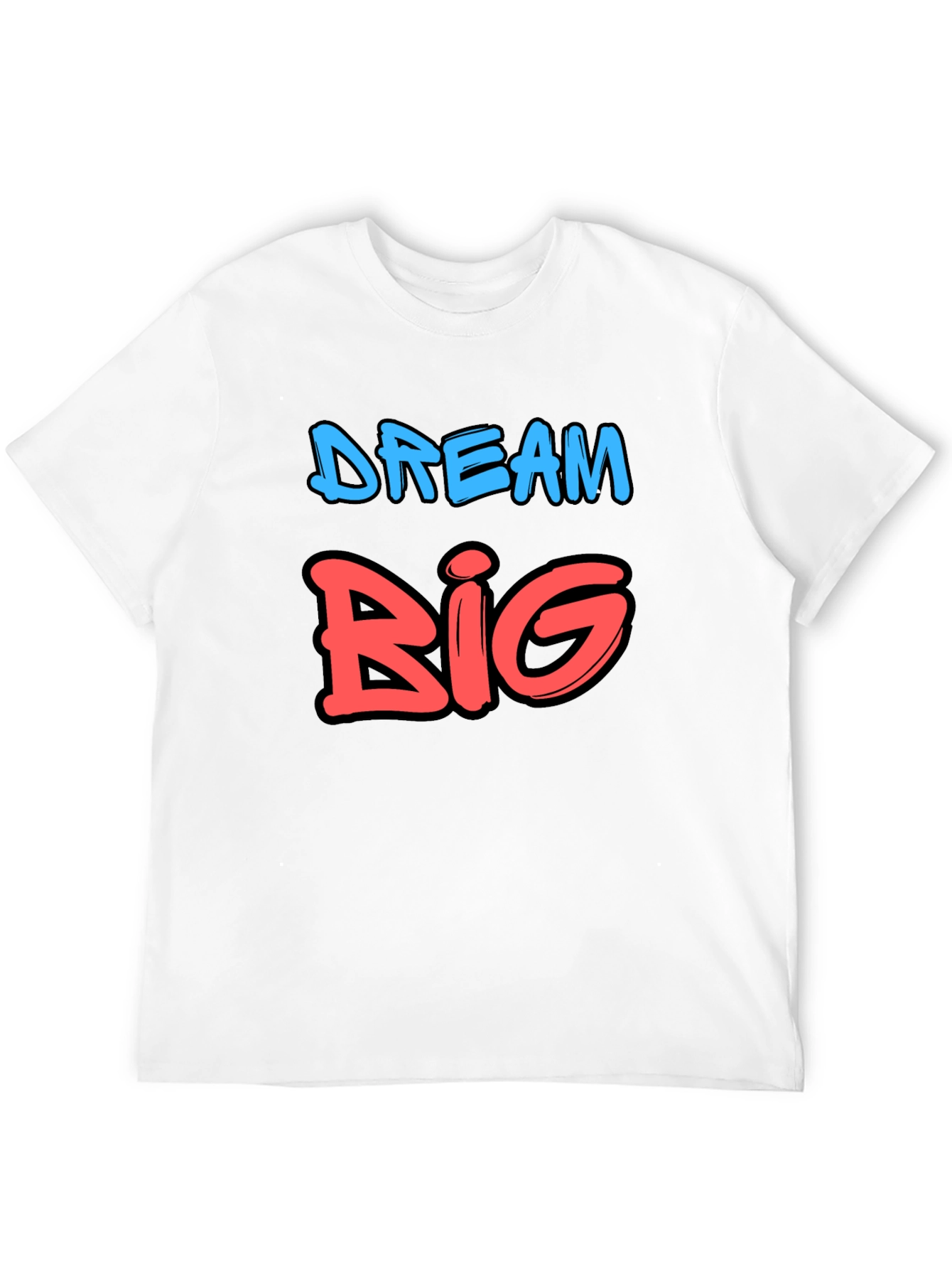 Dream Big Graphic Tee - Black Cotton T-Shirt