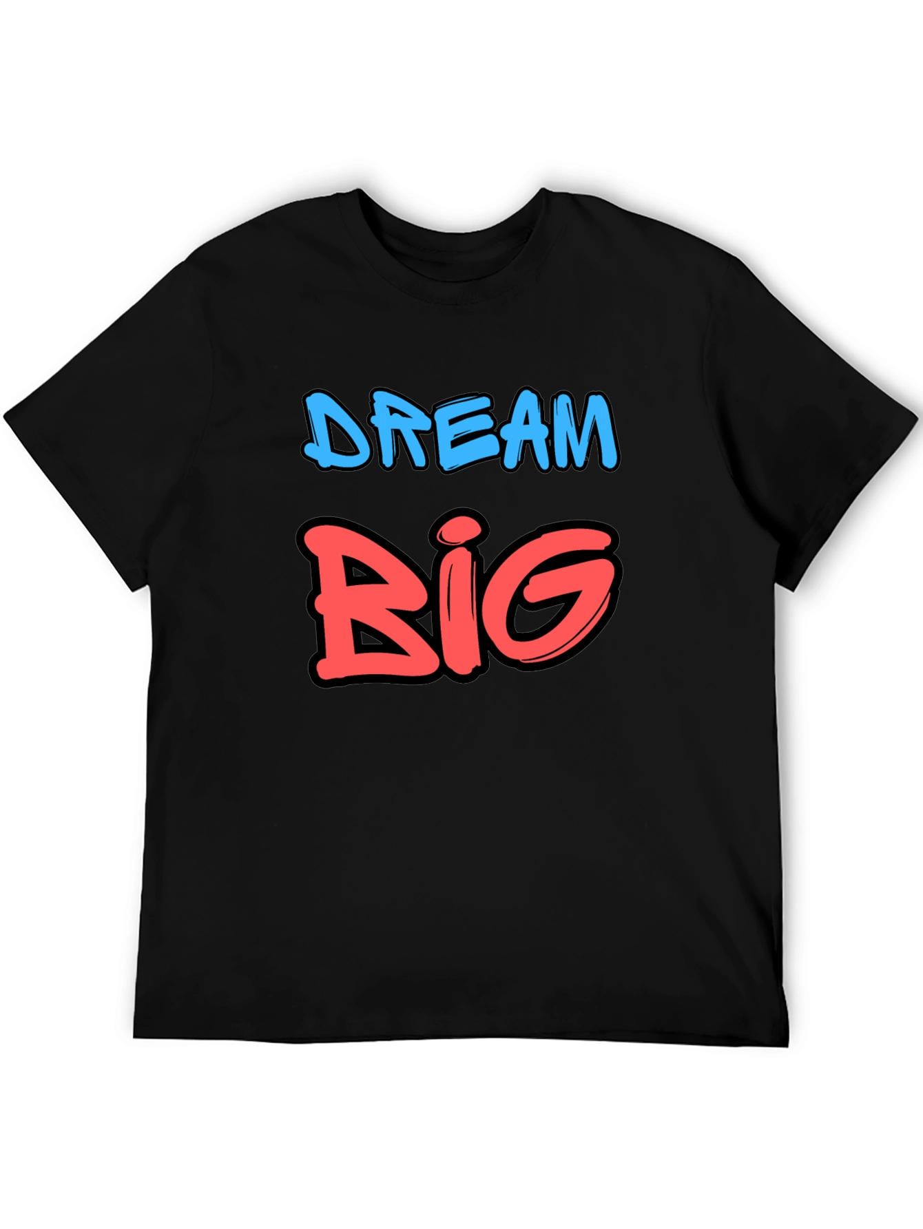 Dream Big Graphic Tee - Black Cotton T-Shirt