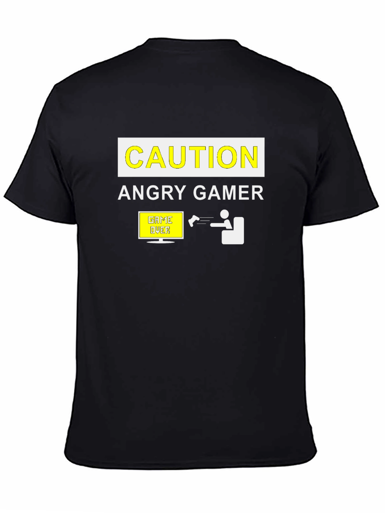 Angry Gamer Caution T-Shirt: Funny Video Game Tee