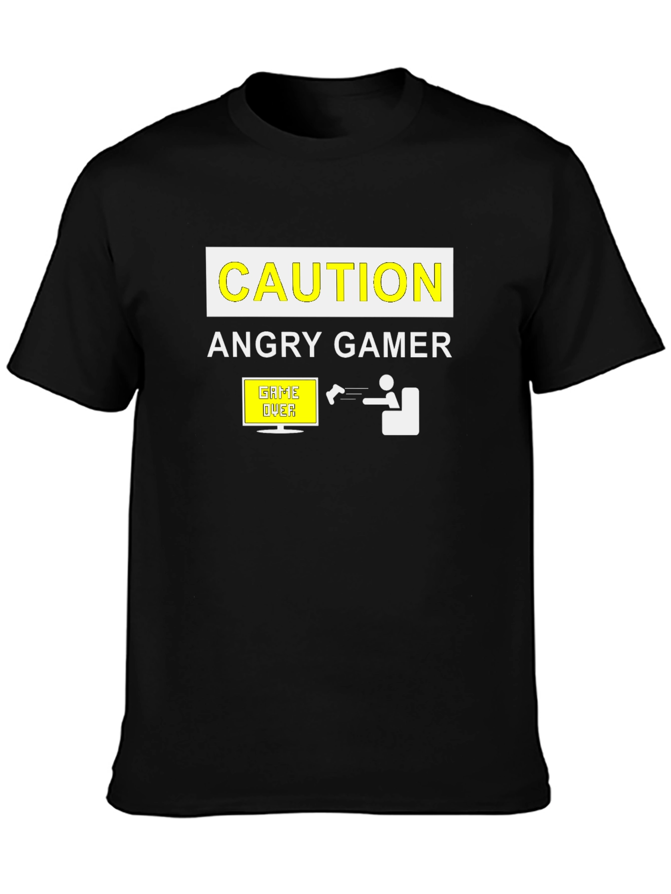 Angry Gamer Caution T-Shirt: Funny Video Game Tee