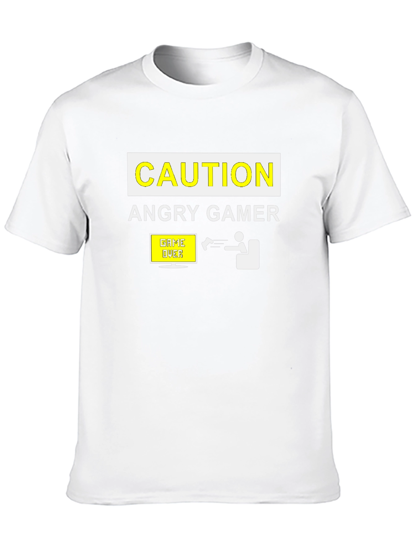 Angry Gamer Caution T-Shirt: Funny Video Game Tee
