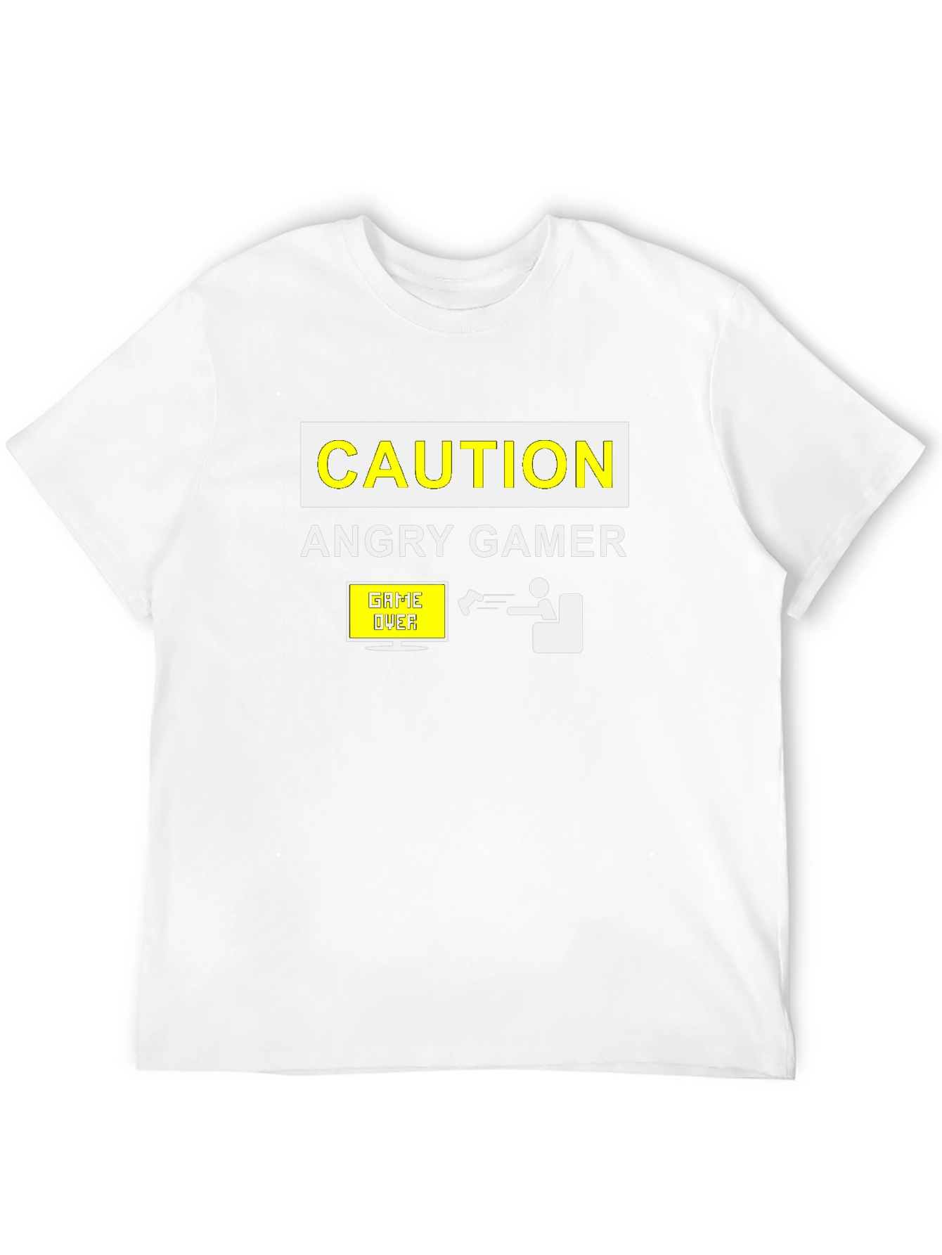 Angry Gamer Caution T-Shirt: Funny Video Game Tee