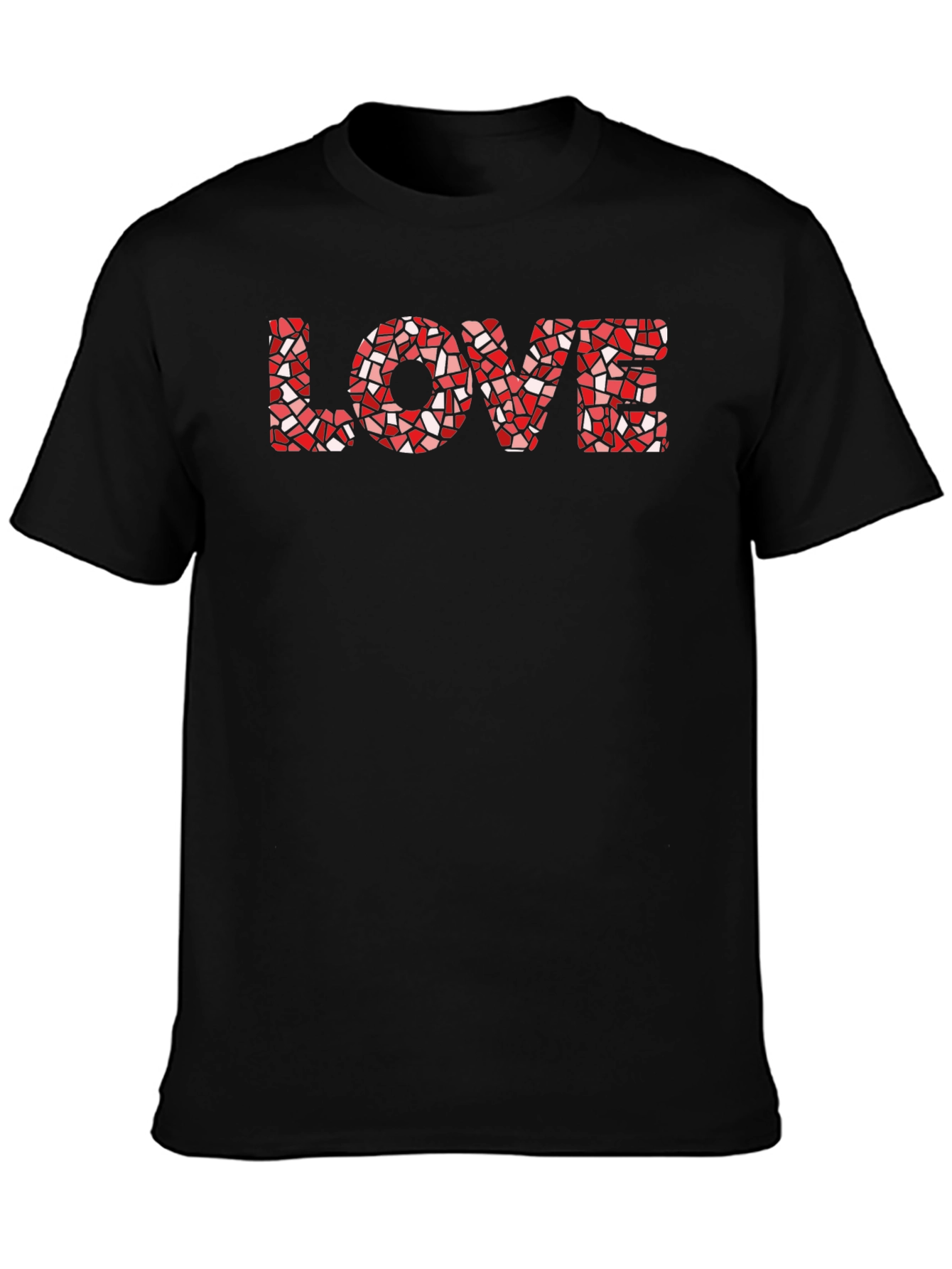 Love Mosaic Graphic Black T-Shirt
