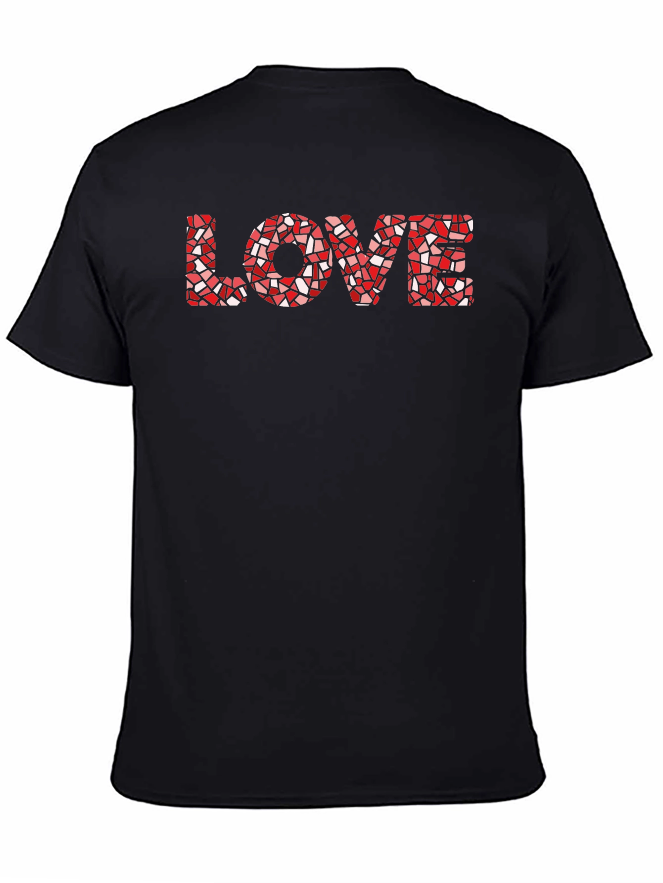 Love Mosaic Graphic Black T-Shirt