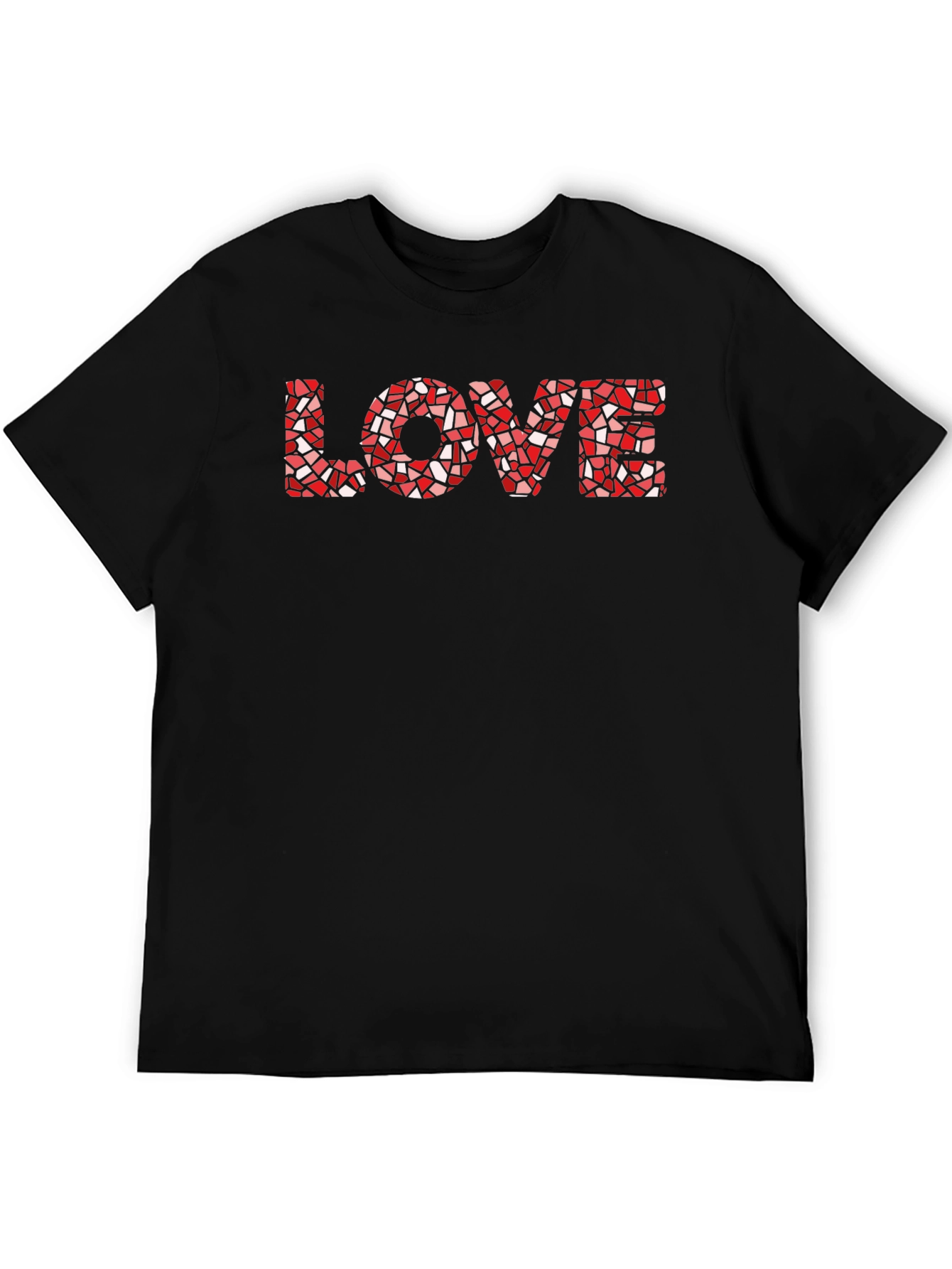 Love Mosaic Graphic Black T-Shirt