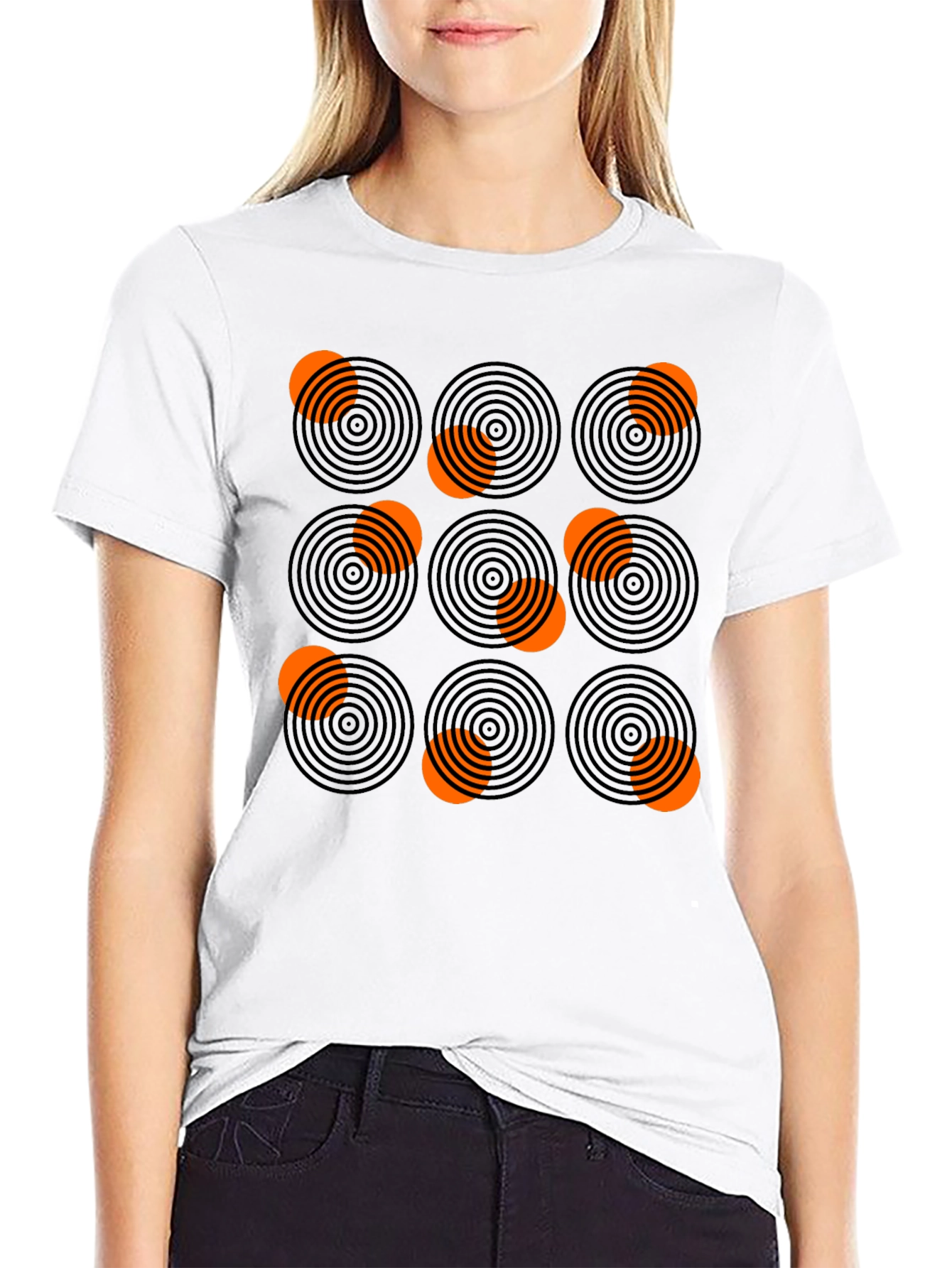 Abstract Circle Pattern Graphic Tee