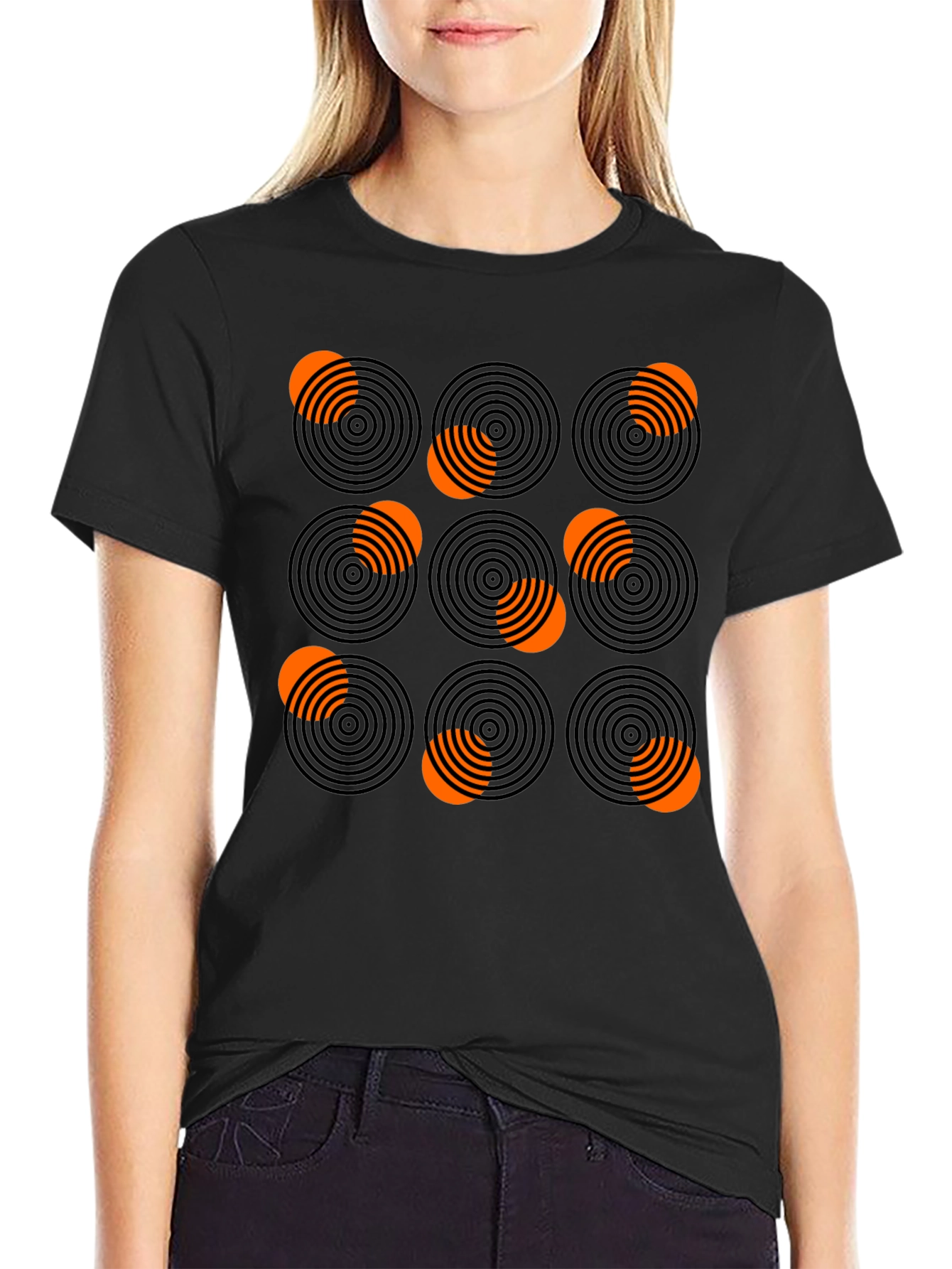 Abstract Circle Pattern Graphic Tee