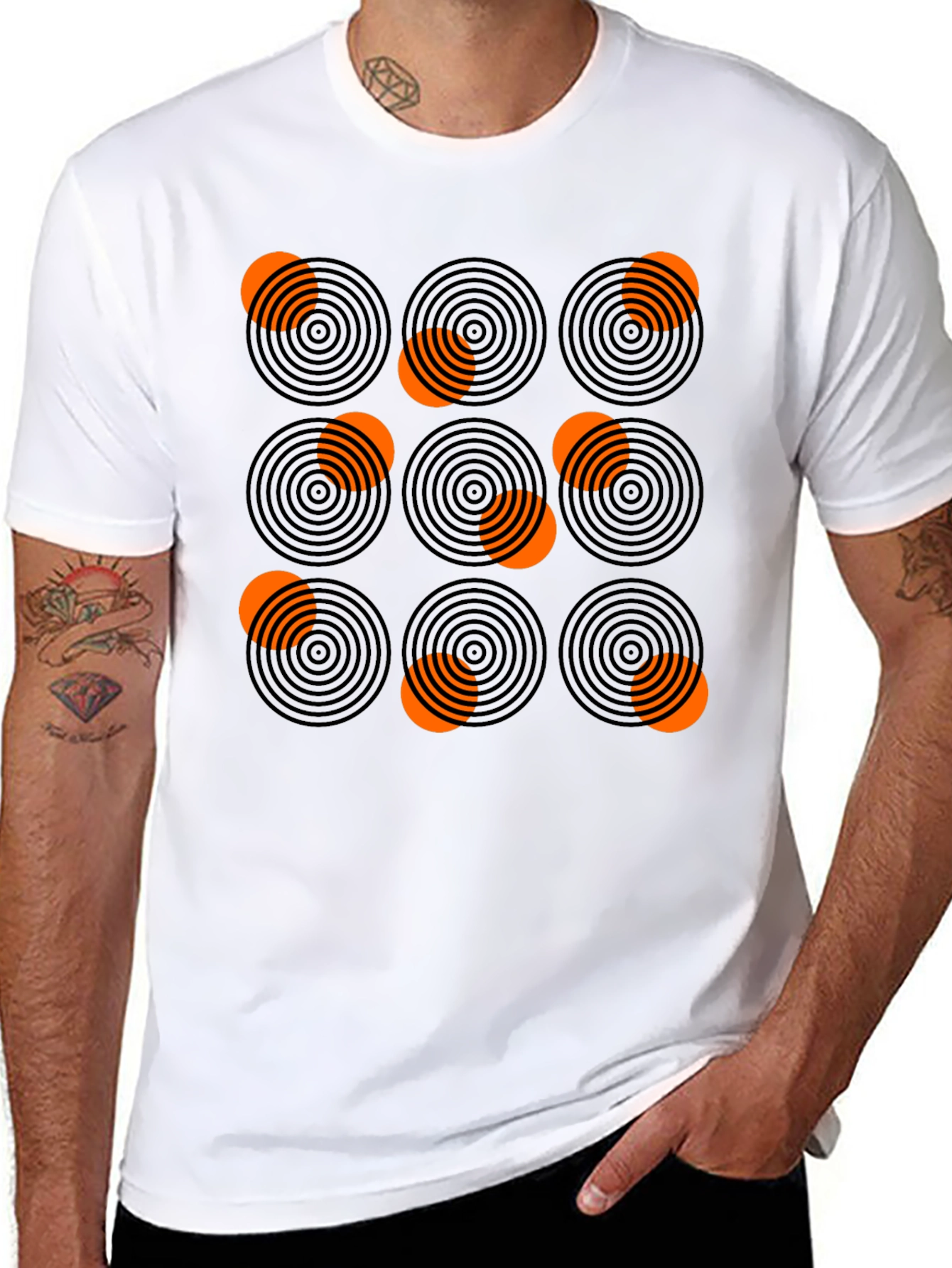 Abstract Circle Pattern Graphic Tee