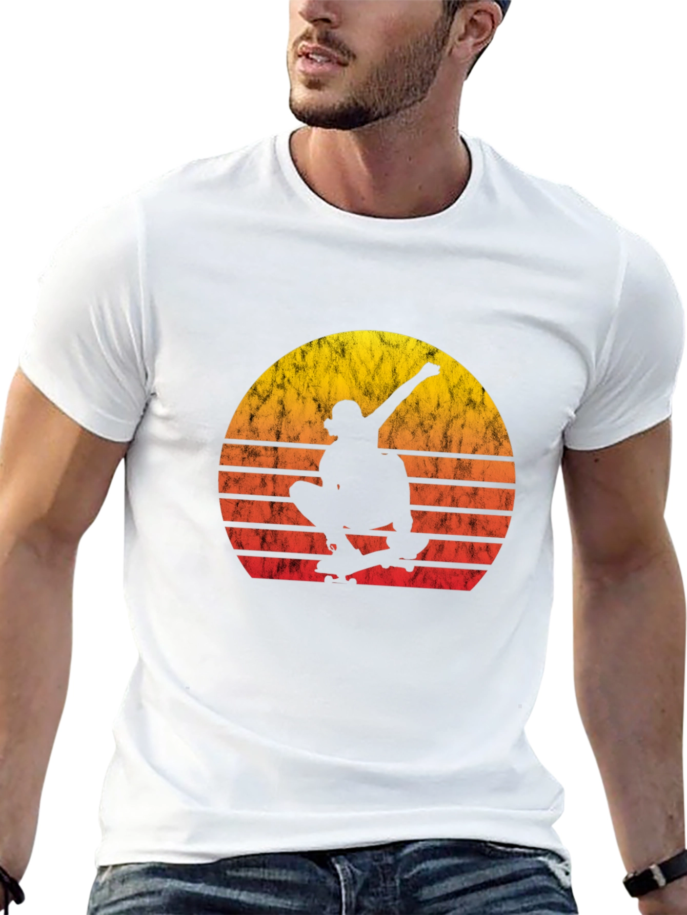 Skateboarder Sunset Graphic T-Shirt