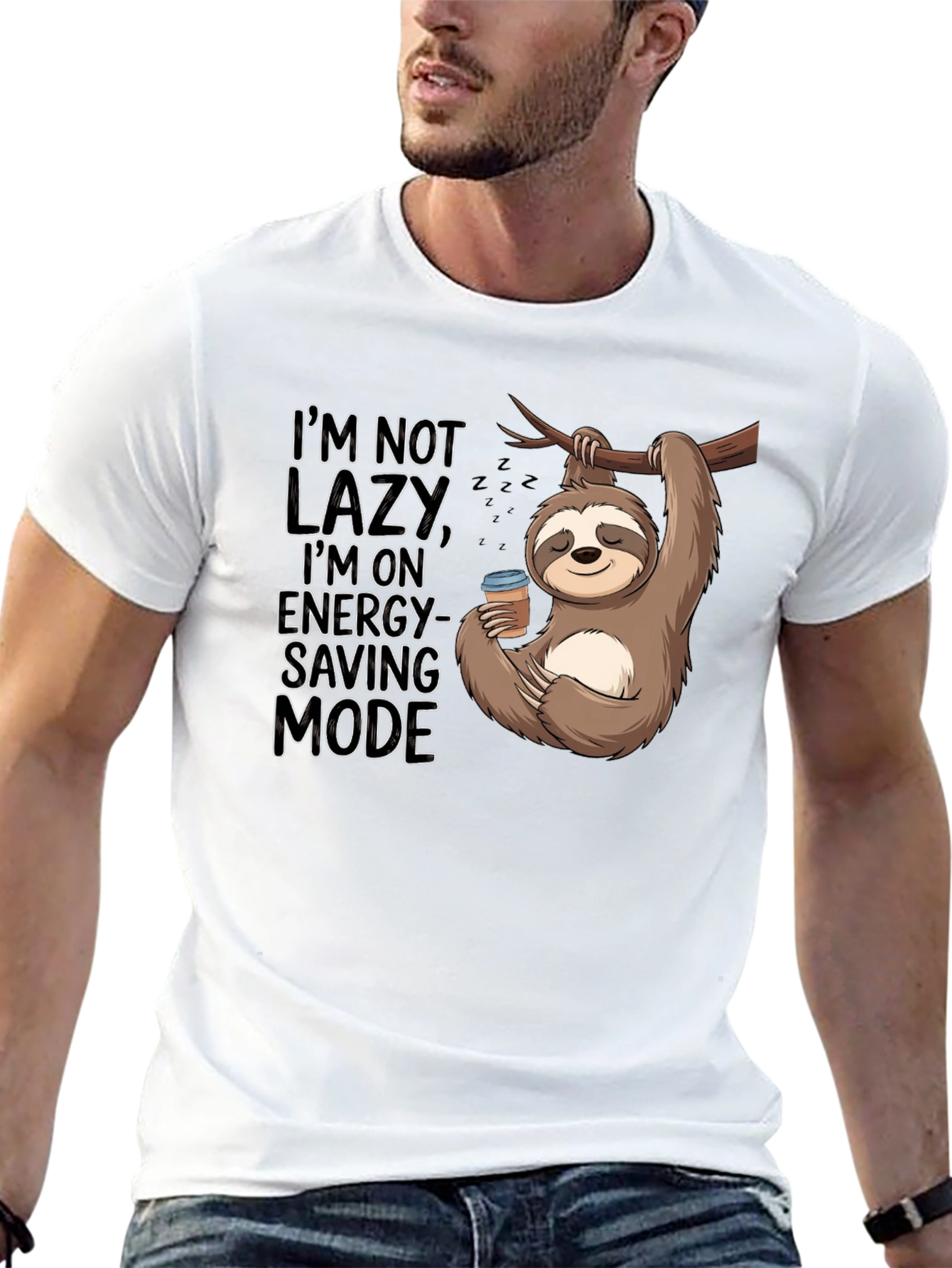 Sloth Energy-Saving Mode Graphic T-Shirt