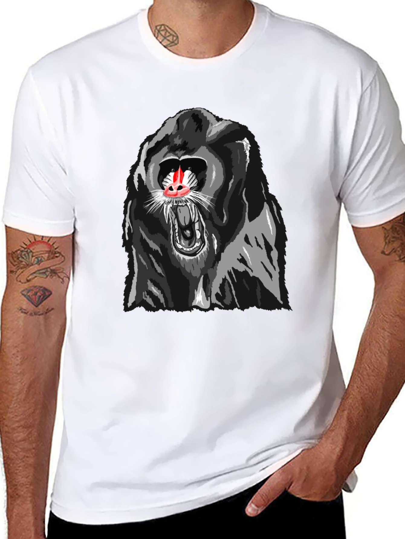 Mandrill Graphic Tee - Bold Animal Print