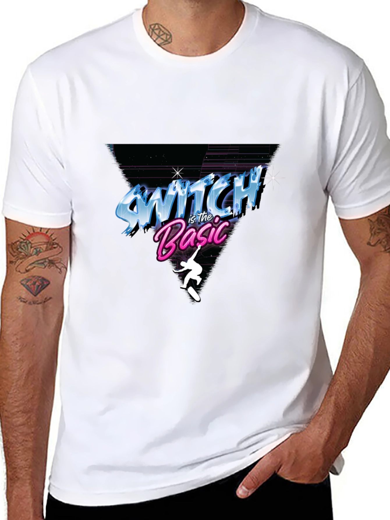 Switch is the Basic T-Shirt - Retro Skateboard Design